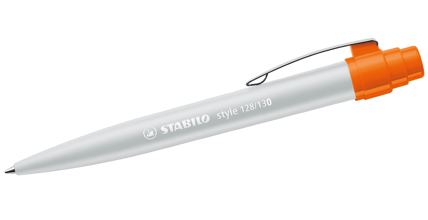 STABILO Kugelschreiber style mit Metallclip Grau-Orange