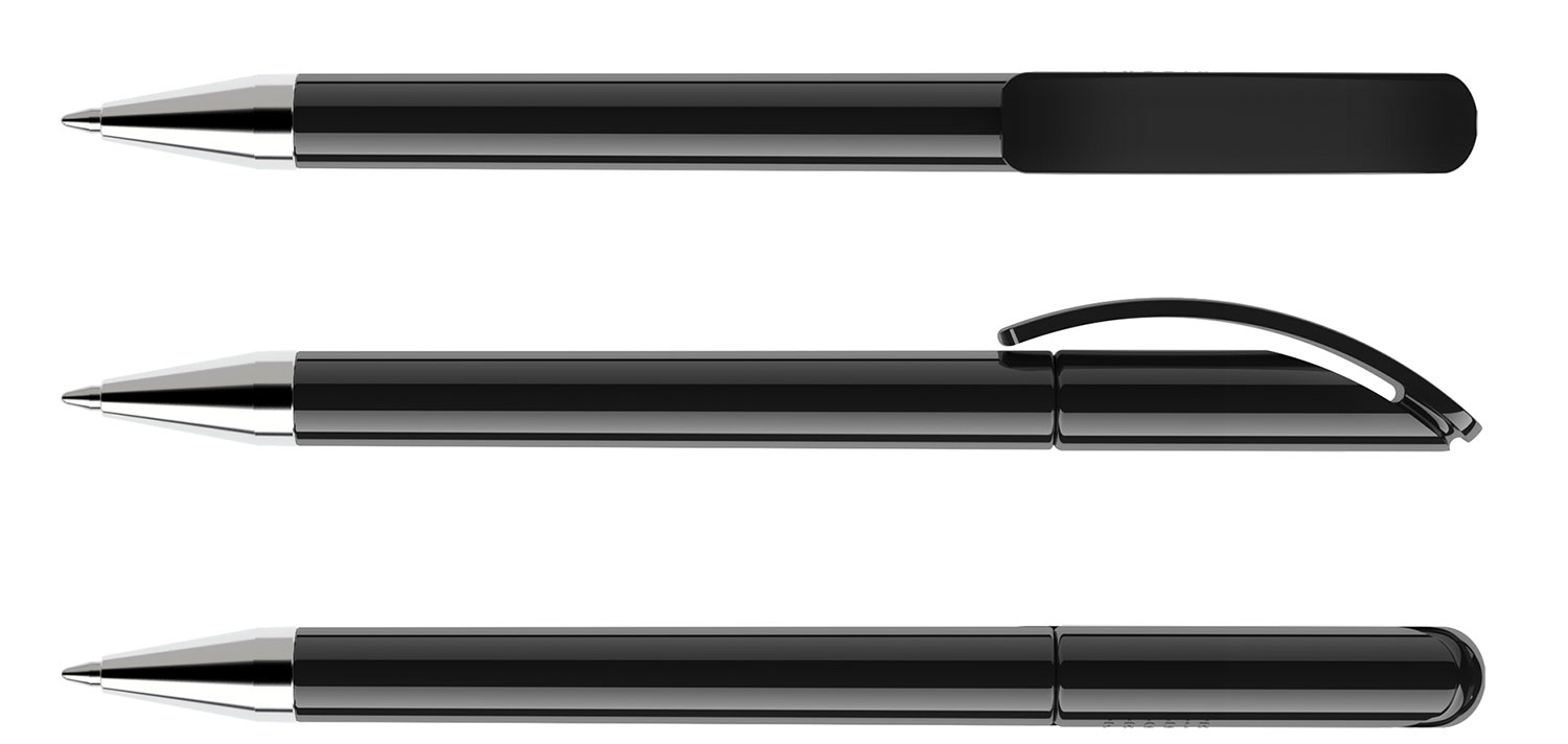Prodir Kugelschreiber DS3 TPC P75 Schwarz Poliert