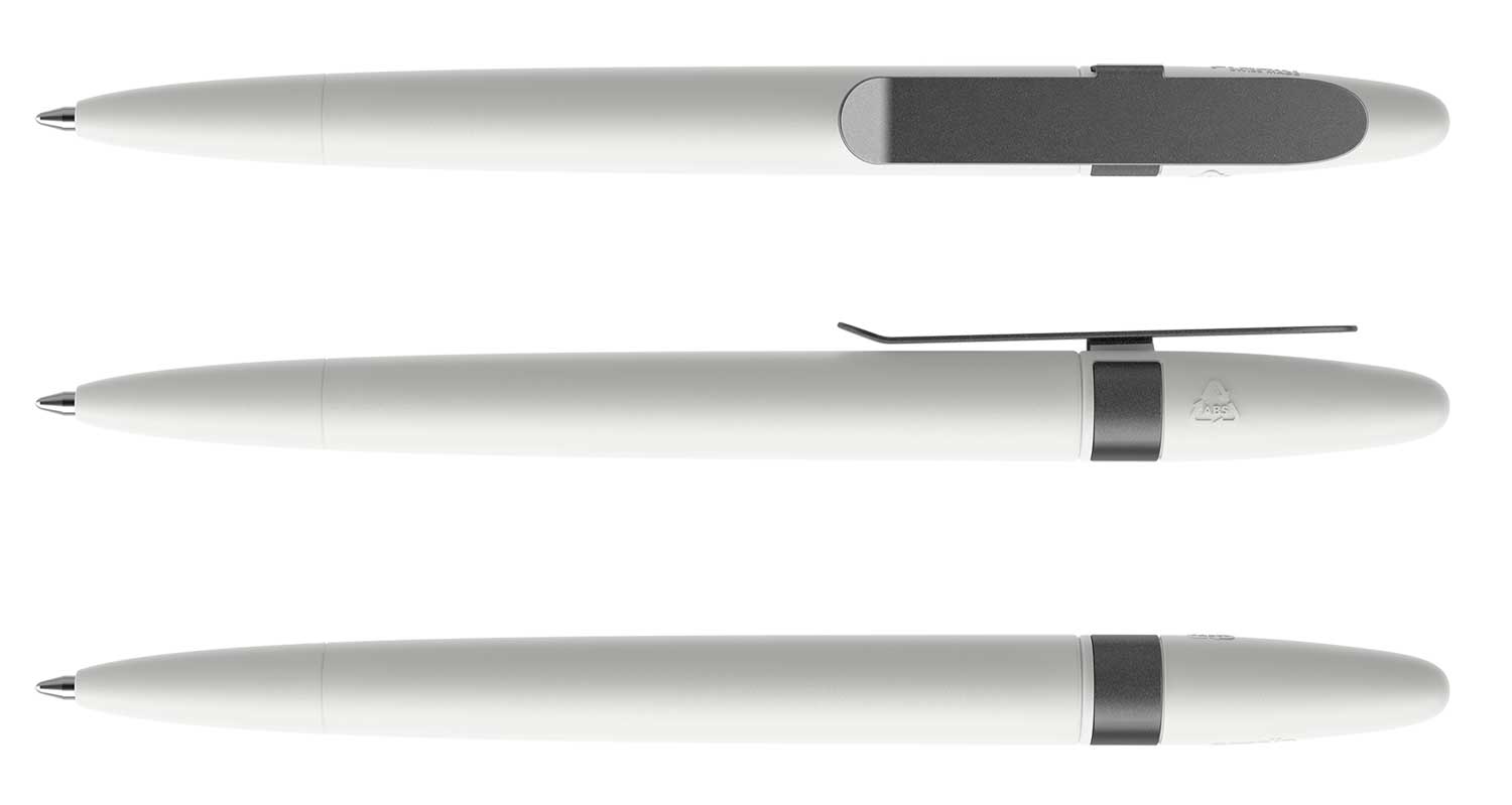 Prodir Kugelschreiber DS5 TSM M02 S75 Weiß Matt Metall-Clip Graphit