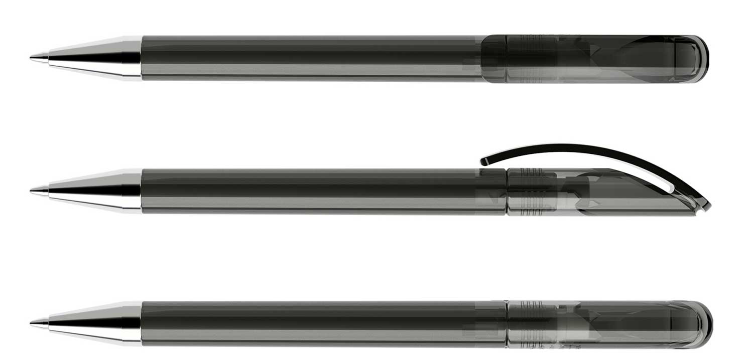 Prodir Kugelschreiber DS3 TTC T75 Schwarz Transparent