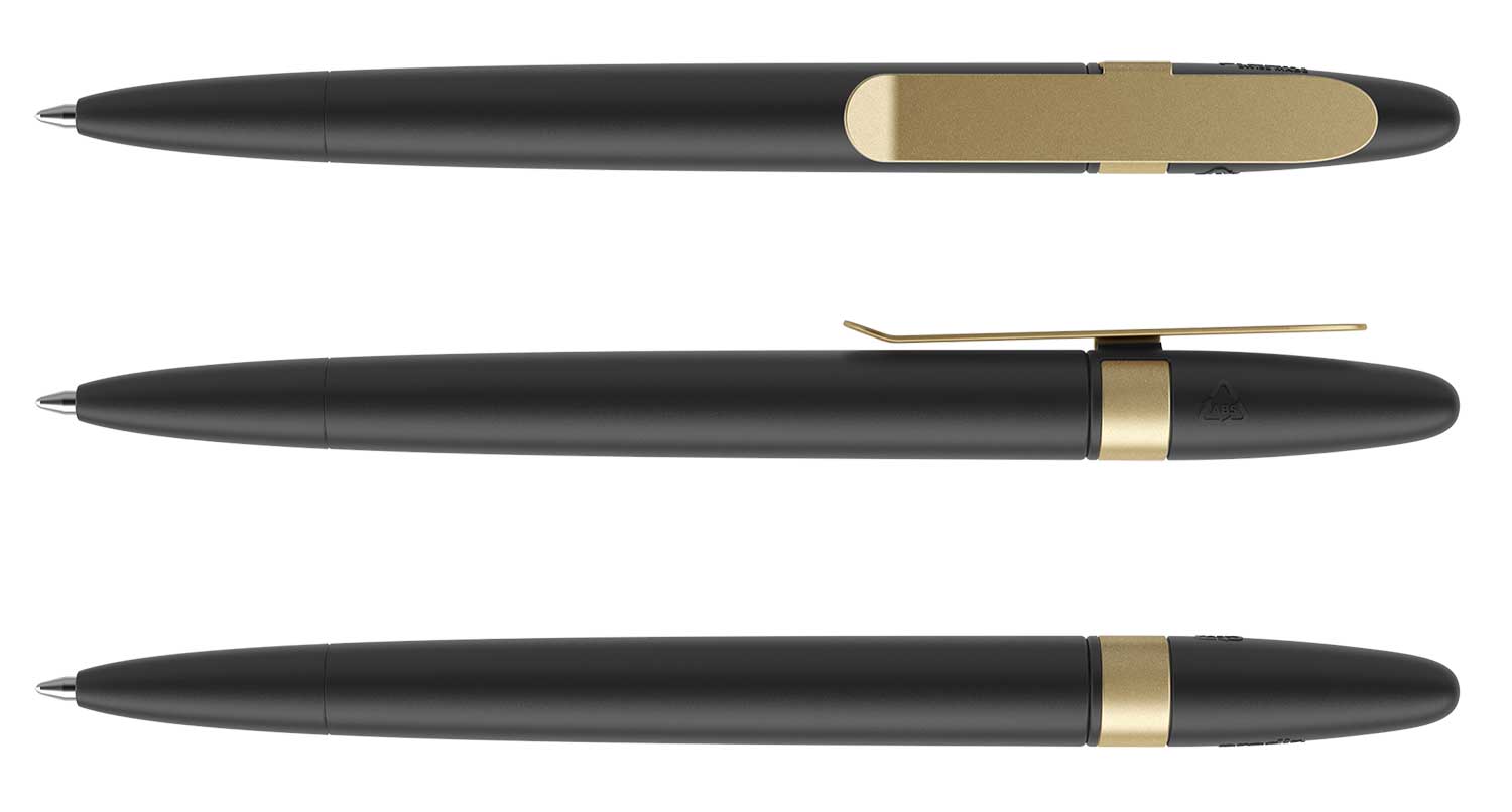 Prodir Kugelschreiber DS5 TSM M75 S13 Schwarz Matt Metall-Clip Gold