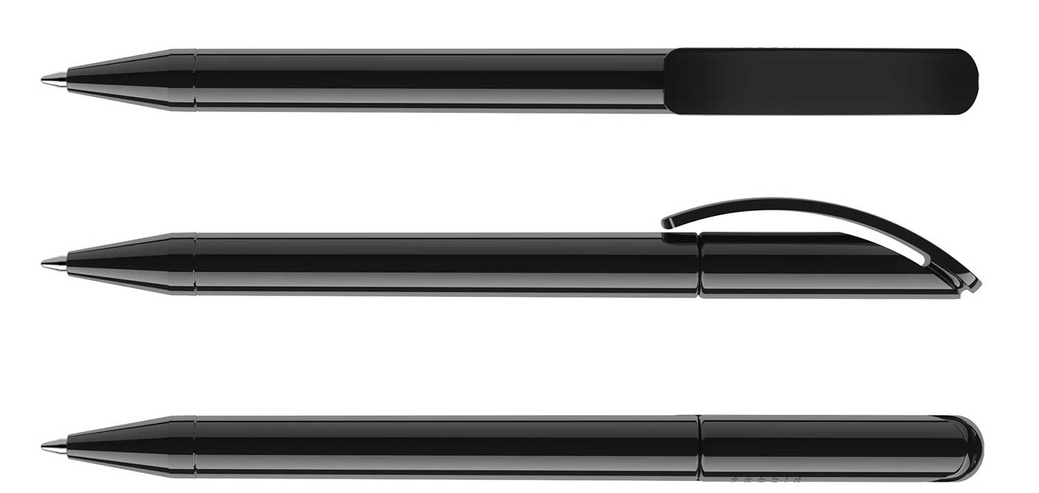 Prodir Kugelschreiber DS3 TPP P75 Schwarz Poliert