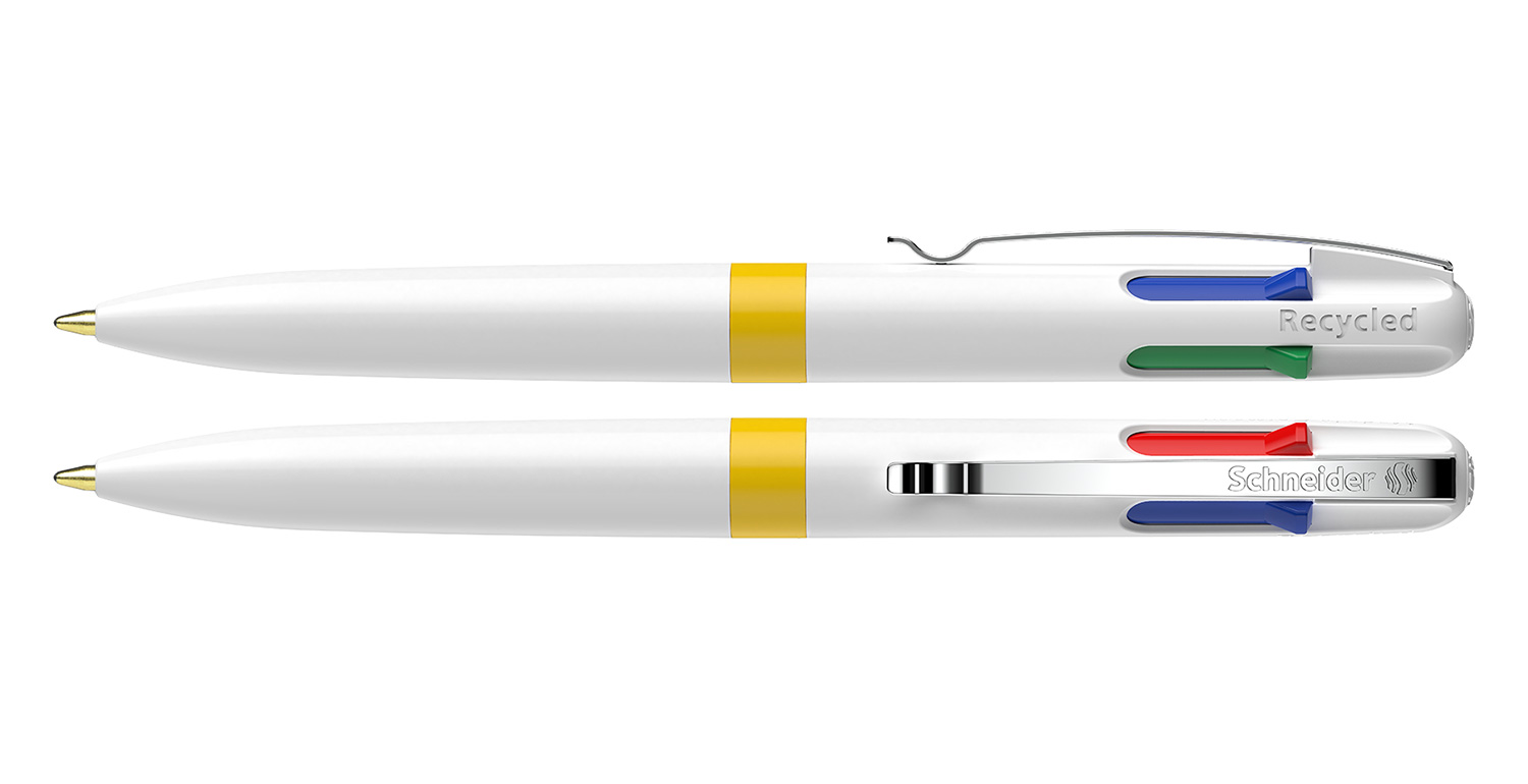 Schneider Kugelschreiber Take 4 Promo Weiß-Gelb