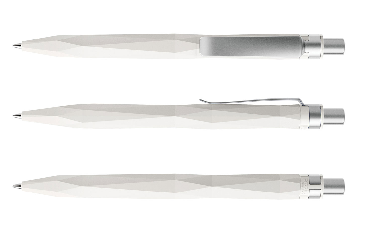 Prodir Kugelschreiber QS20 PQS Q02 S70 Weiss Stone Metall-Clip Silber