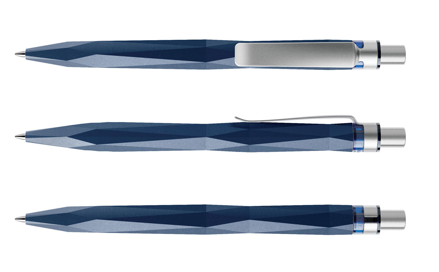 Prodir Kugelschreiber QS20 PQS Q62 S70 Kobalt Blau Stone Metall-Clip Silber