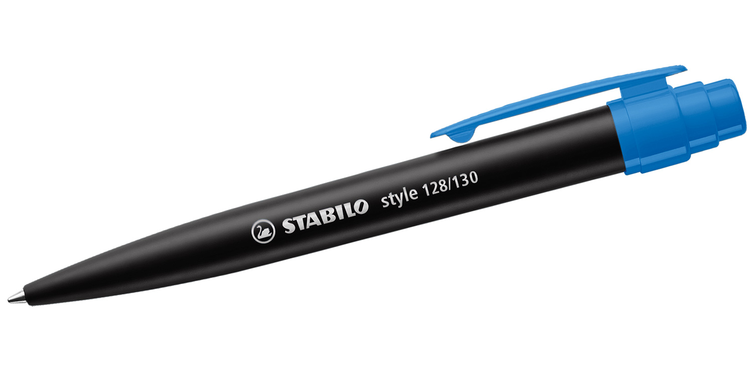 STABILO Kugelschreiber style mit Kunststoffclip Schwarz-Blau