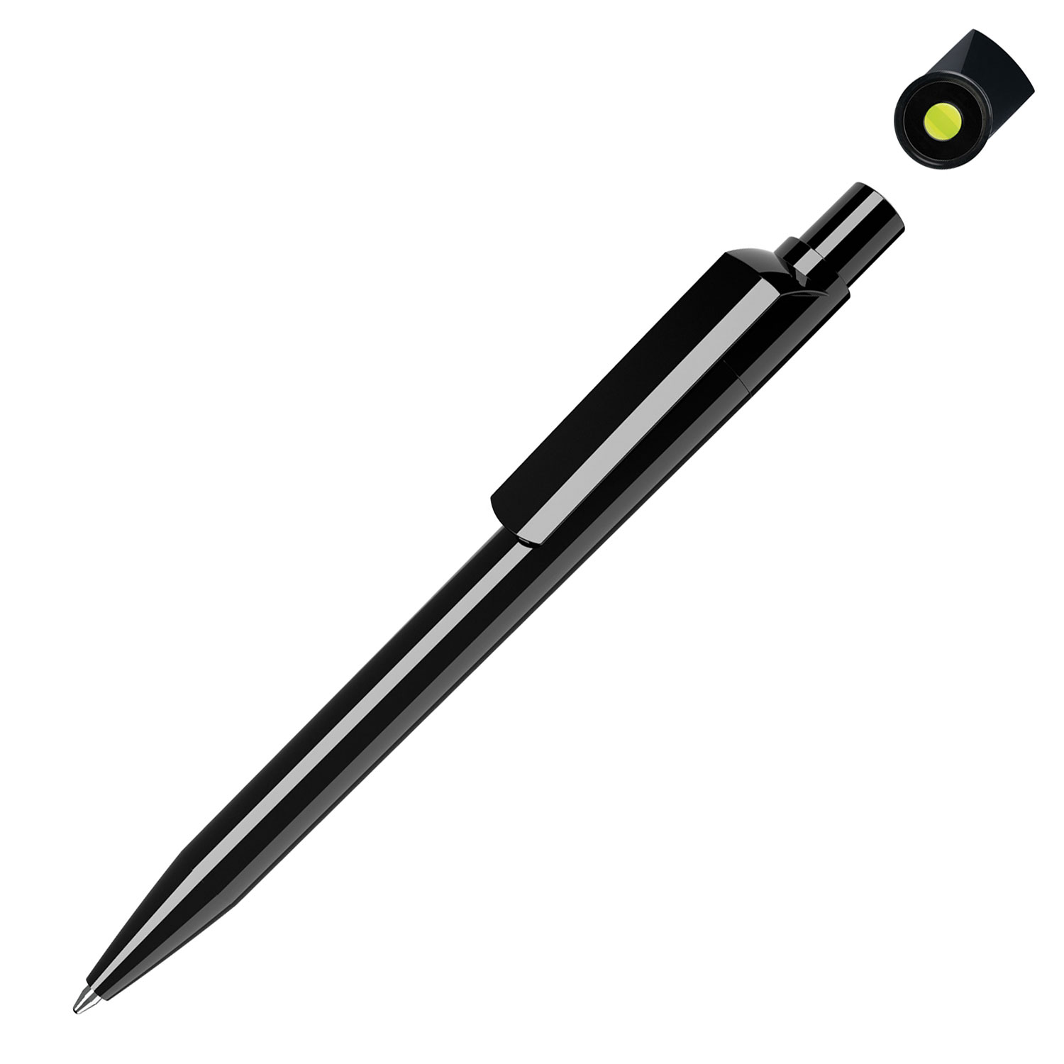 Quatron Kugelschreiber Dot Solid Black Hellgrün