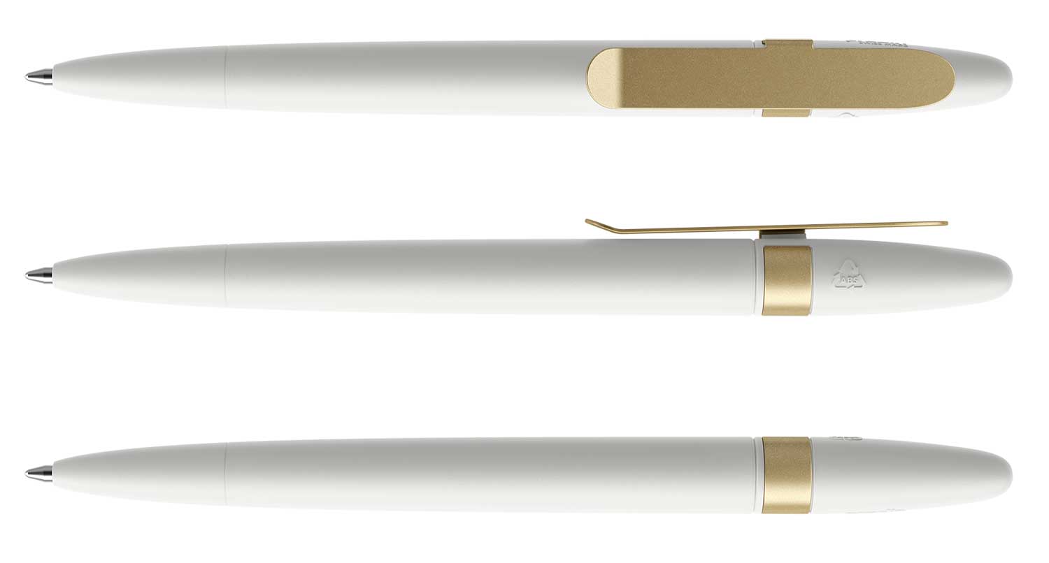 Prodir Kugelschreiber DS5 TSM M02 S13 Weiß Matt Metall-Clip Gold