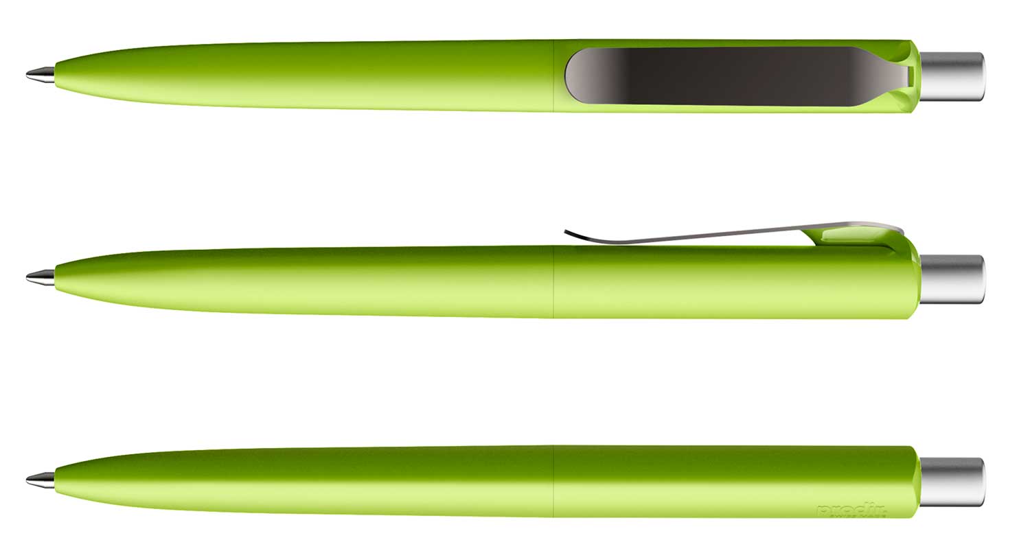 Prodir Kugelschreiber DS8 PSR R48 S75 Lime Grün Soft-Touch Metall-Clip Graphit