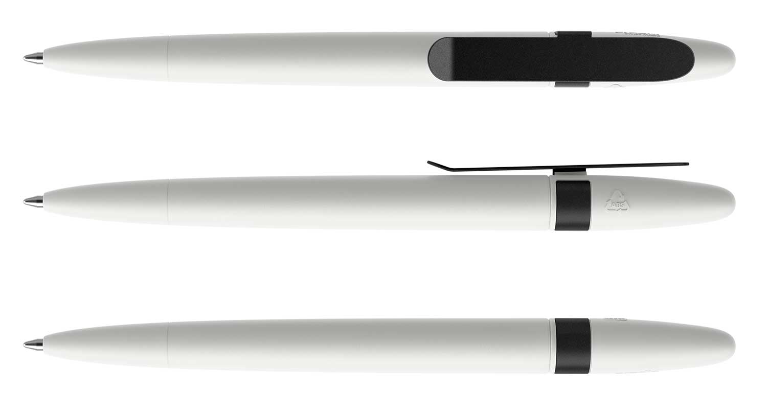 Prodir Kugelschreiber DS5 TSM M02 S80 Weiß Matt Metall-Clip Schwarz