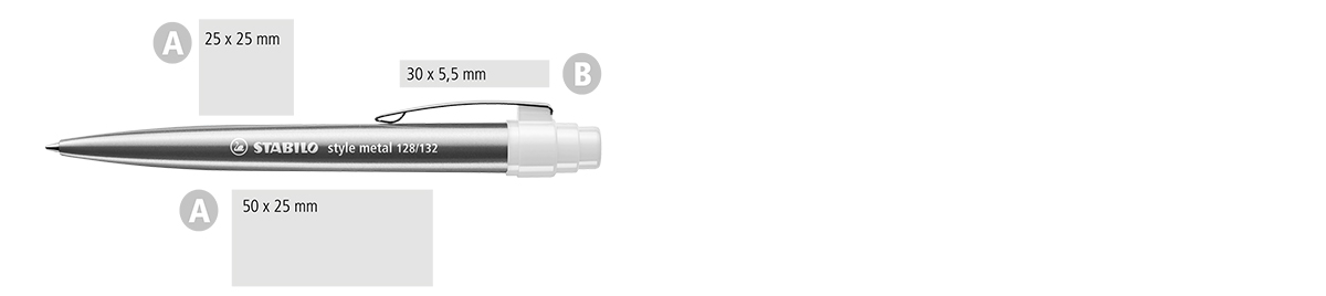 Heypen Kugelschreiber Stabilo style metal Druckflächen