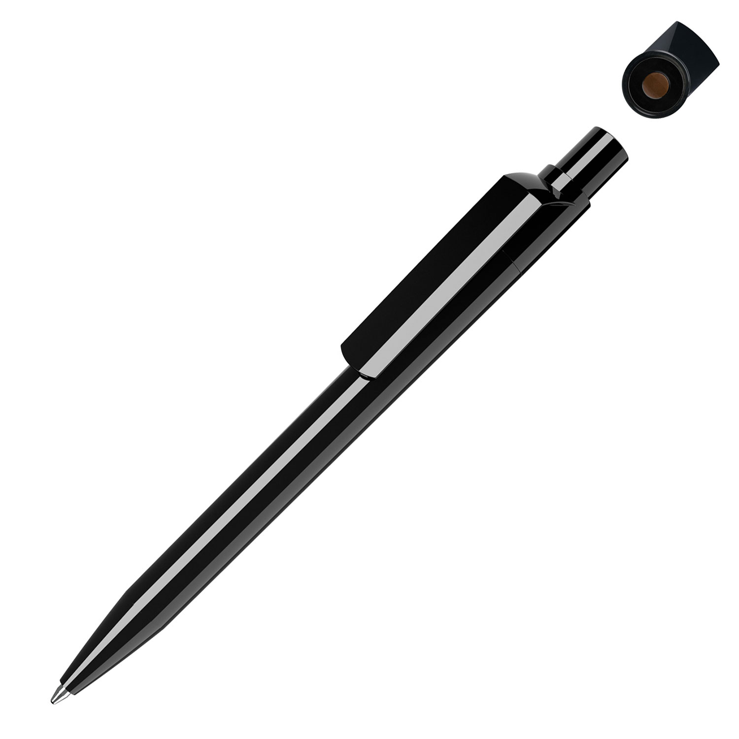 Quatron Kugelschreiber Dot Solid Black Braun