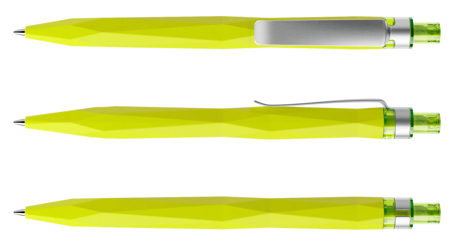 Prodir Kugelschreiber QS20 PRS R66 Gelbgrün Soft-Touch Metall-Clip