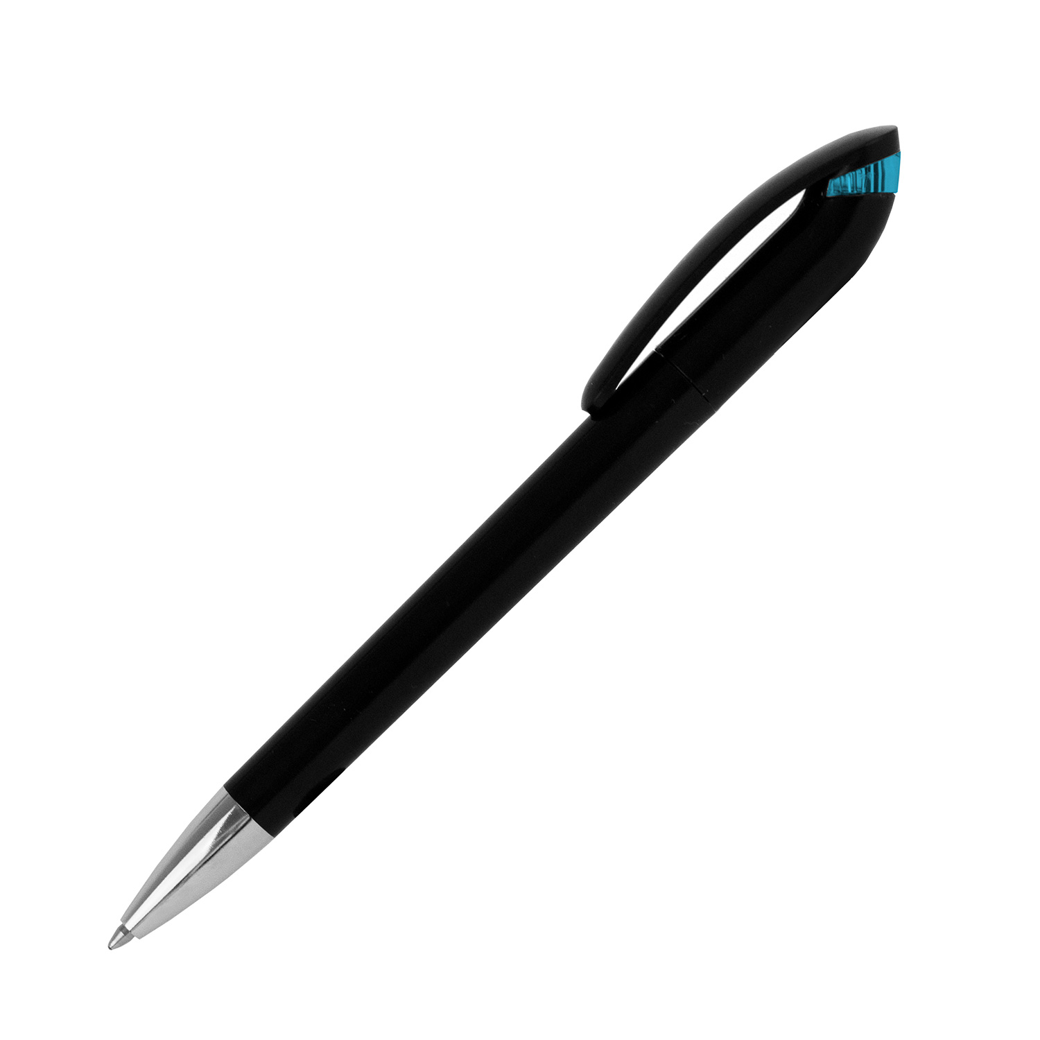 Burger Swiss Pen Kugelschreiber Beo Identity 213 Schwarz - Transparent Hellblau