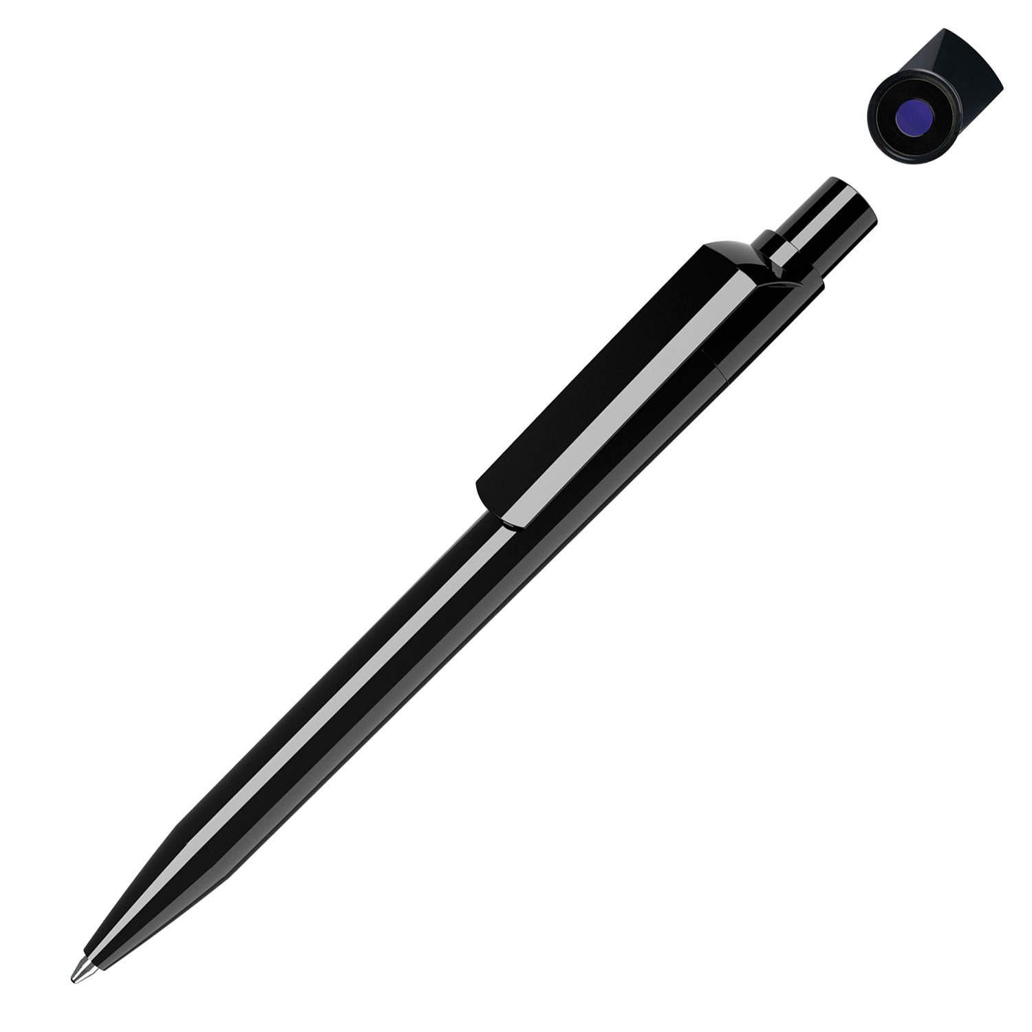 Quatron Kugelschreiber Dot Solid Black Dunkellila