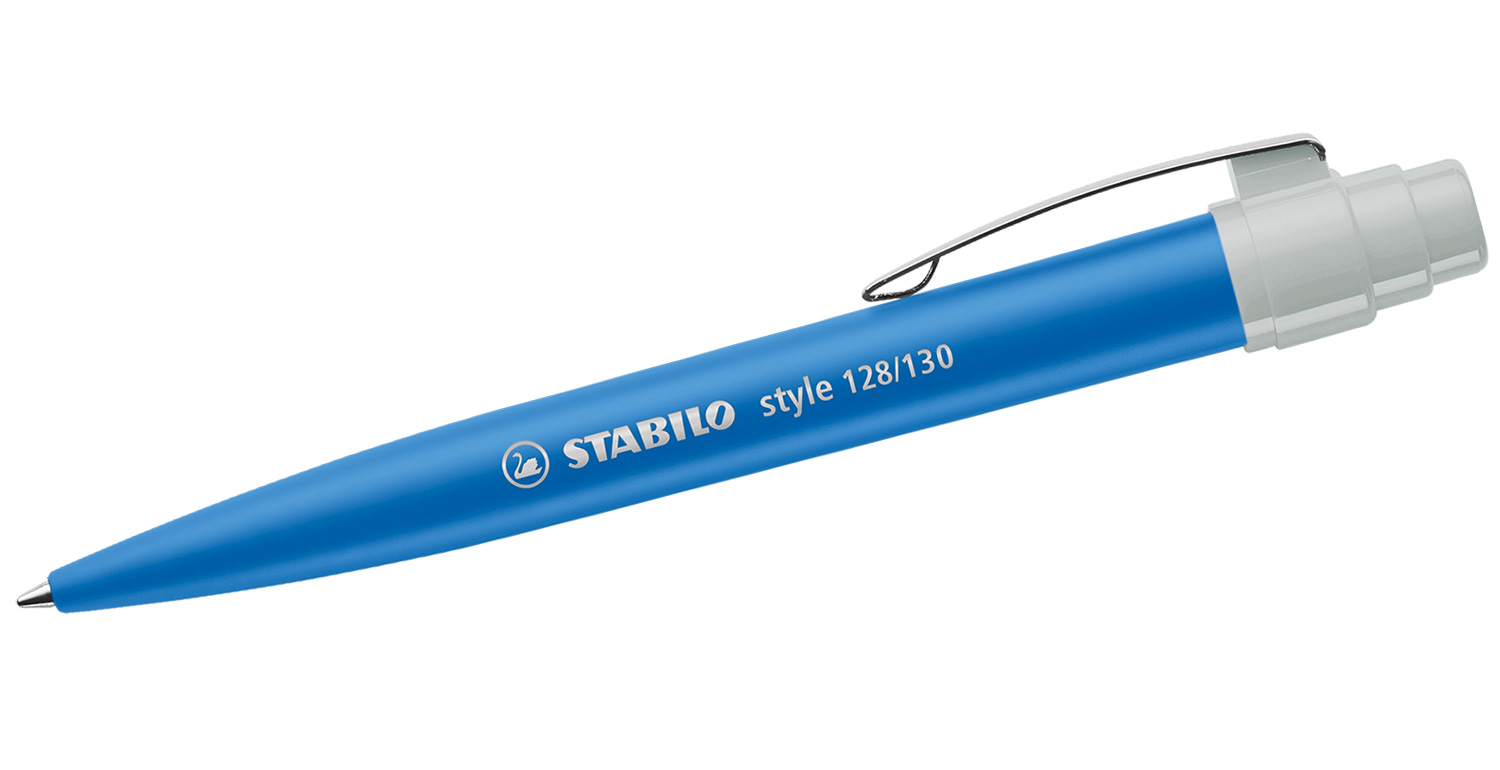STABILO Kugelschreiber style mit Metallclip Blau-Grau
