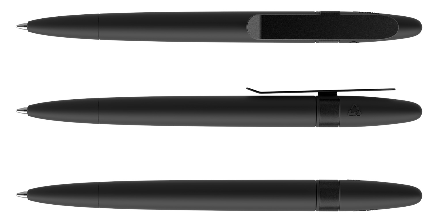 Prodir Kugelschreiber DS5 TSR R75 S80 Schwarz Soft-Touch Metall-Clip Schwarz