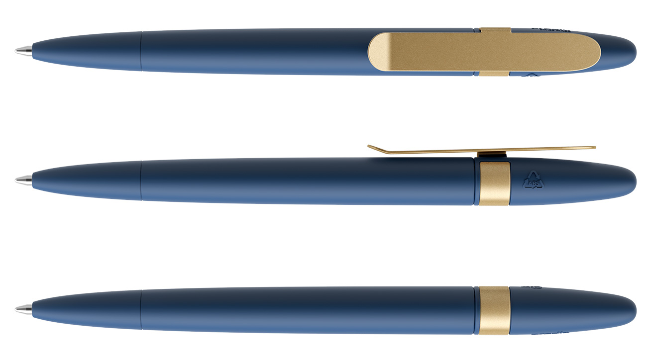 Prodir Kugelschreiber DS5 TSR R62 S13 Sodalite Blau Soft-Touch Metall-Clip Gold