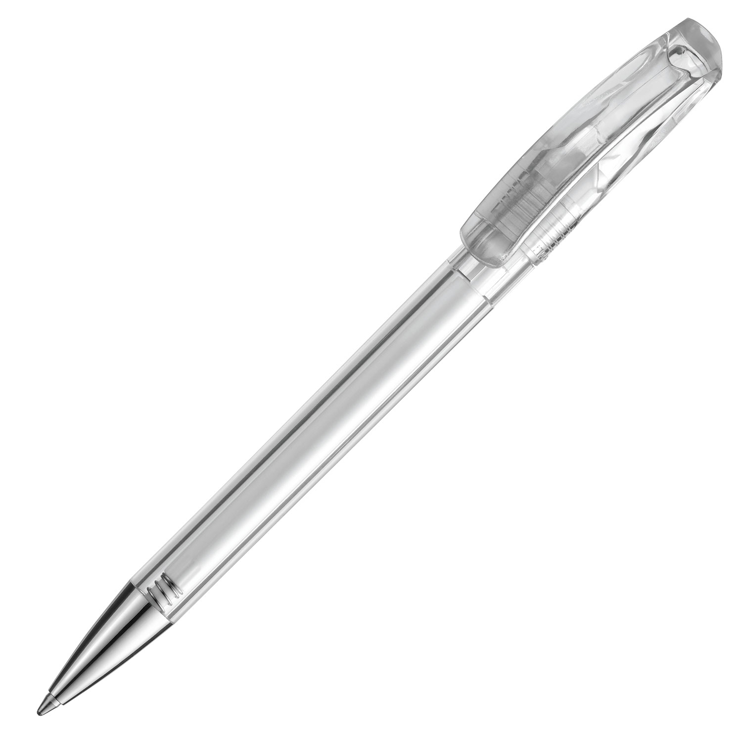 Quatron Kugelschreiber Tweeter Transparent Metall Weiß