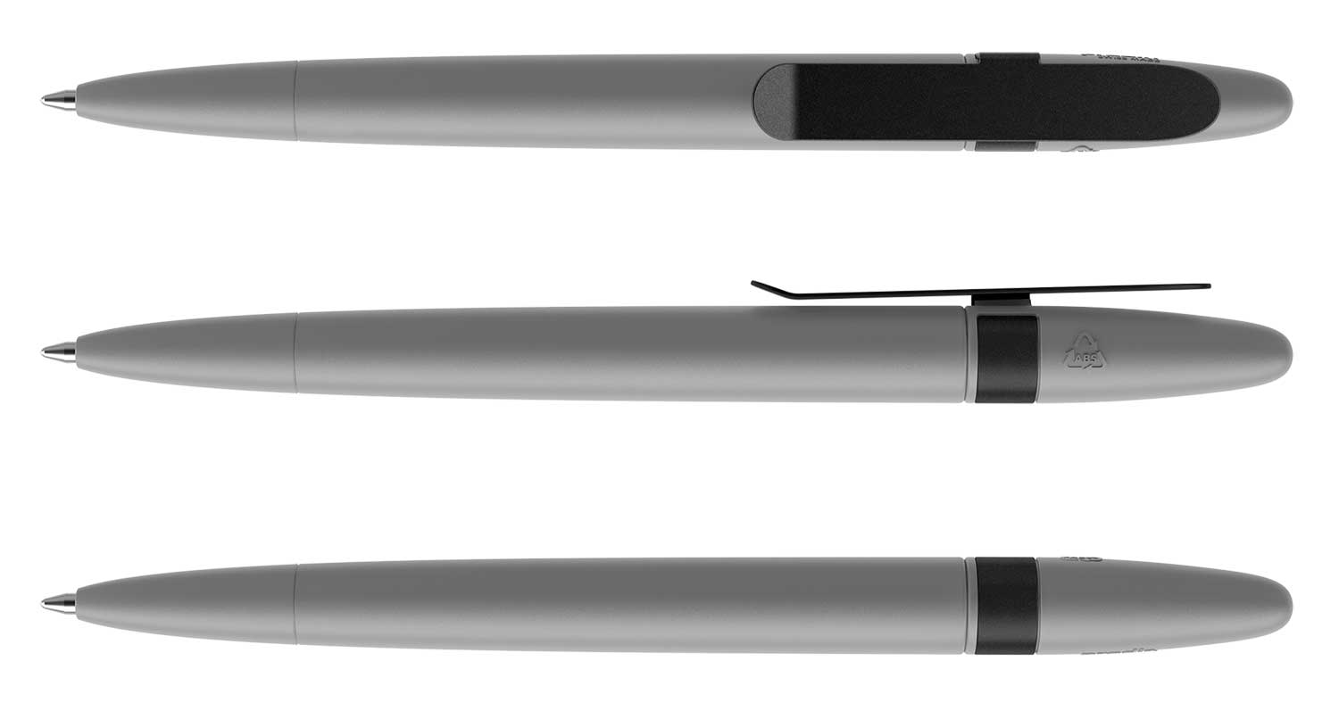 Prodir Kugelschreiber DS5 TSM M70 S80 Grau Matt Metall-Clip Schwarz