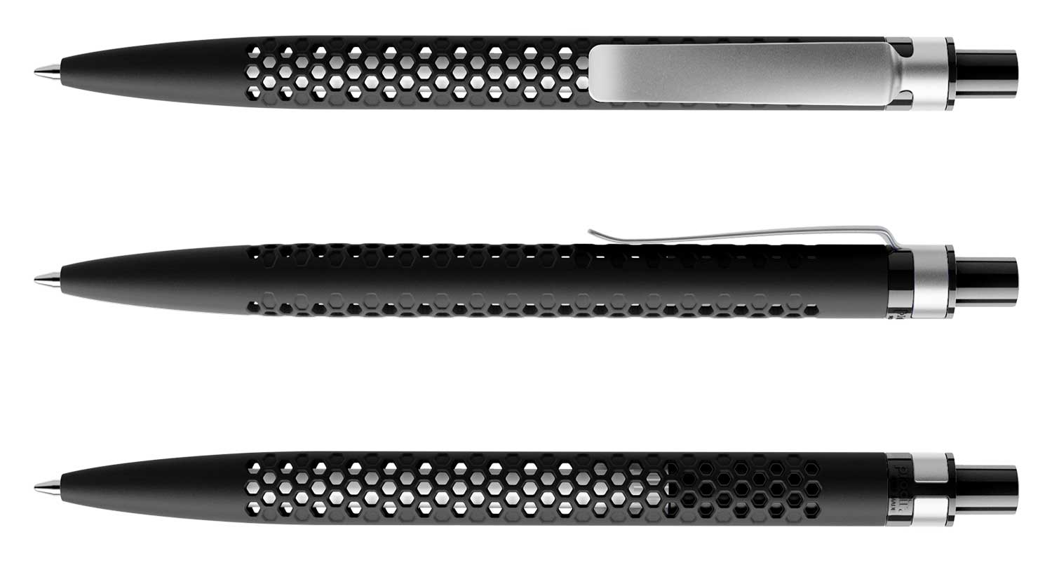 Prodir Kugelschreiber QS40 PRS R75 Schwarz Soft-Touch Metall-Clip