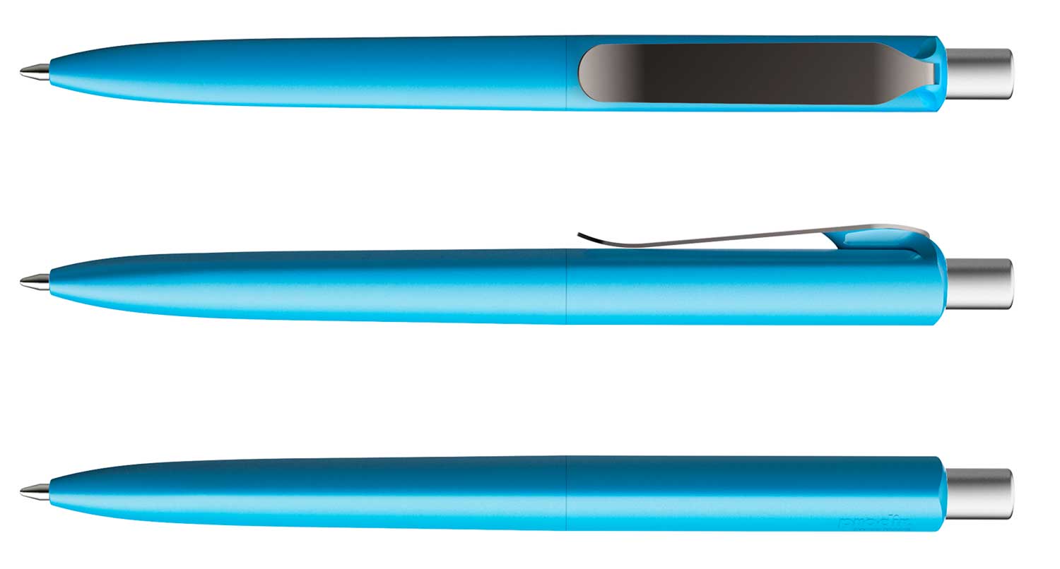Prodir Kugelschreiber DS8 PSM M58 S75 Cyanblau Matt Metall-Clip Graphit