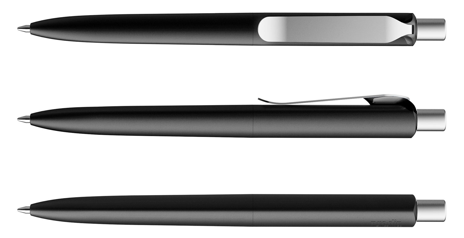 Prodir Kugelschreiber DS8 PSM M75 S70 Schwarz Matt Metall-Clip Silber