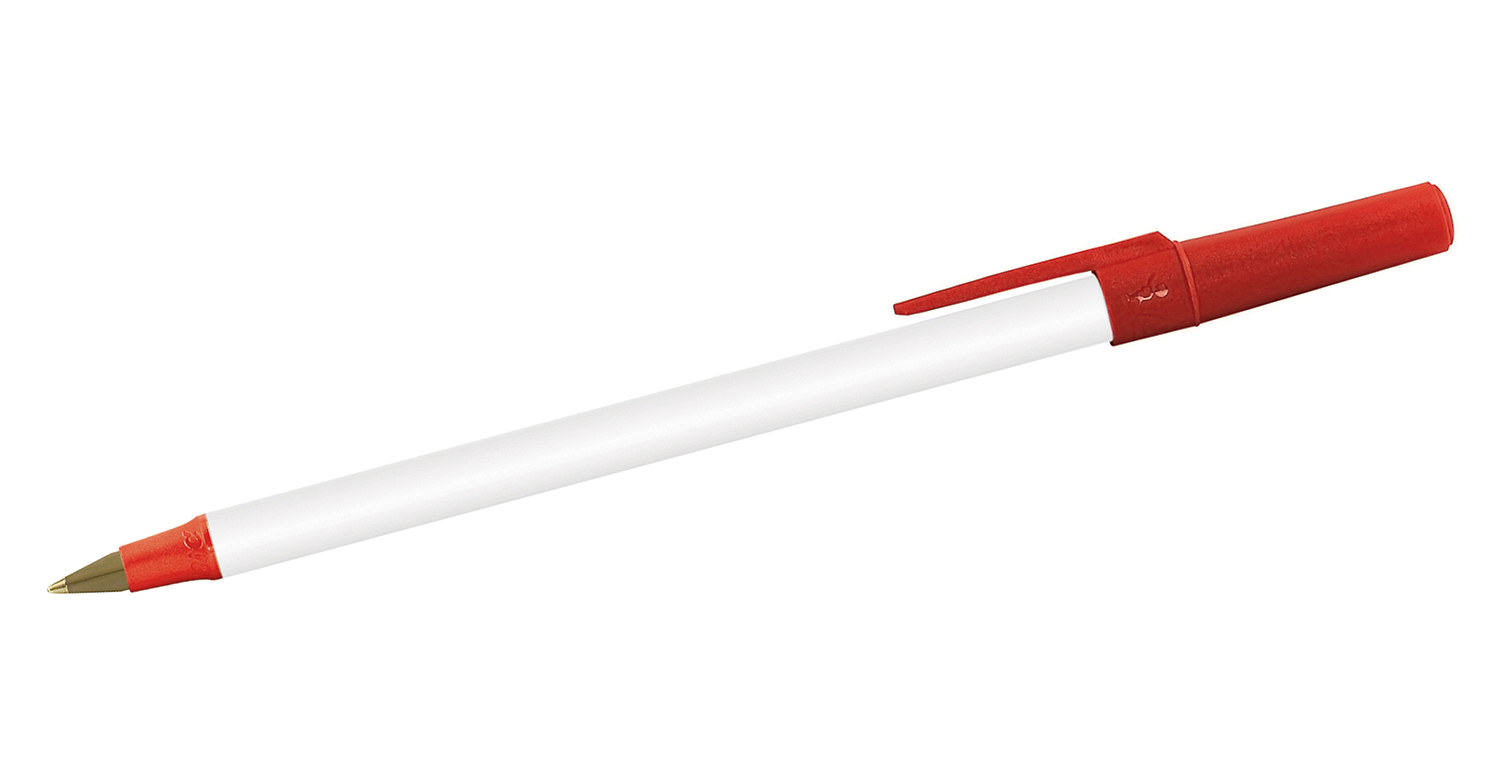 BIC® Kugelschreiber Round Stic Eco Weiß-Rot