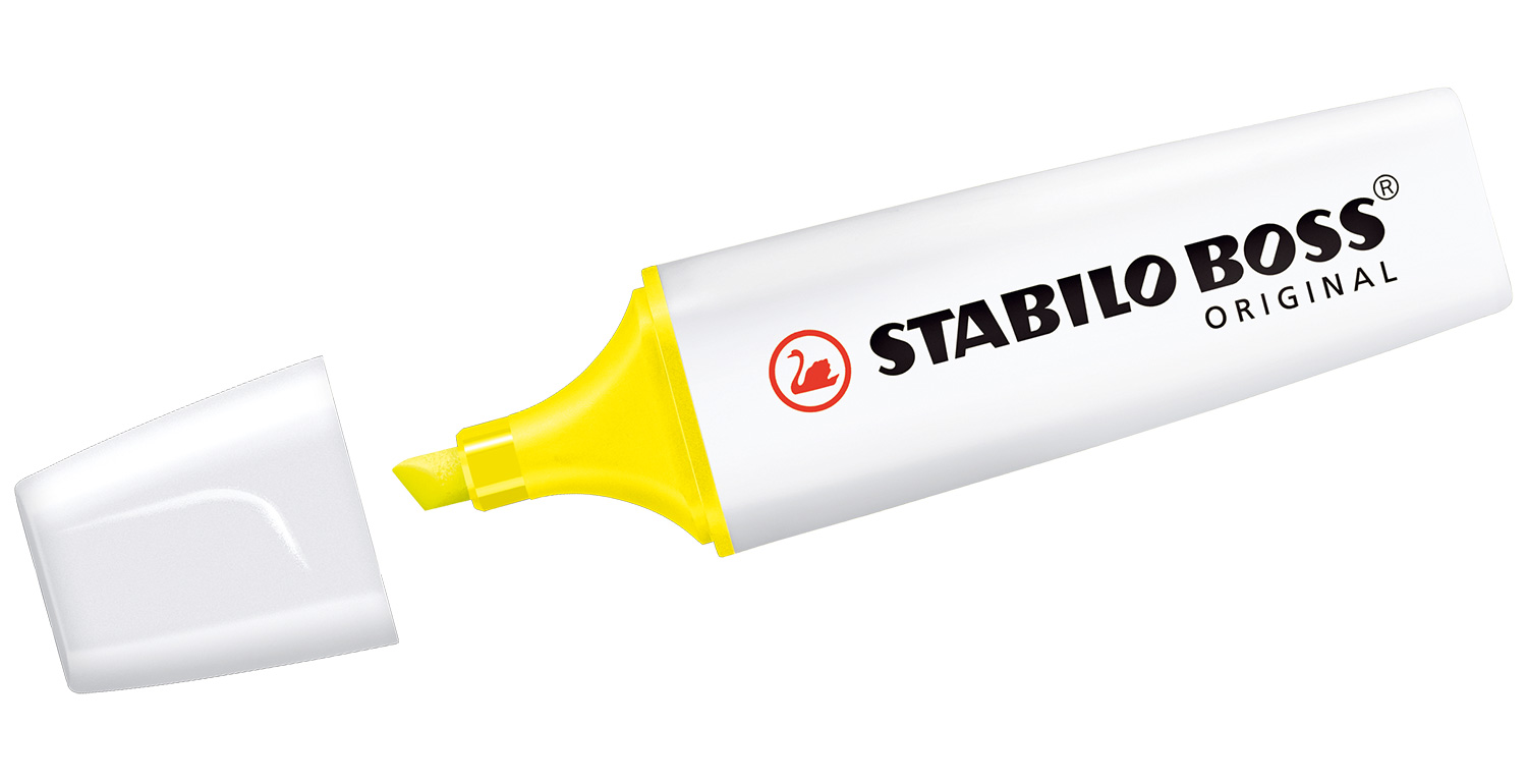 STABILO Textmarker BOSS ORIGINAL Weiß-Gelb