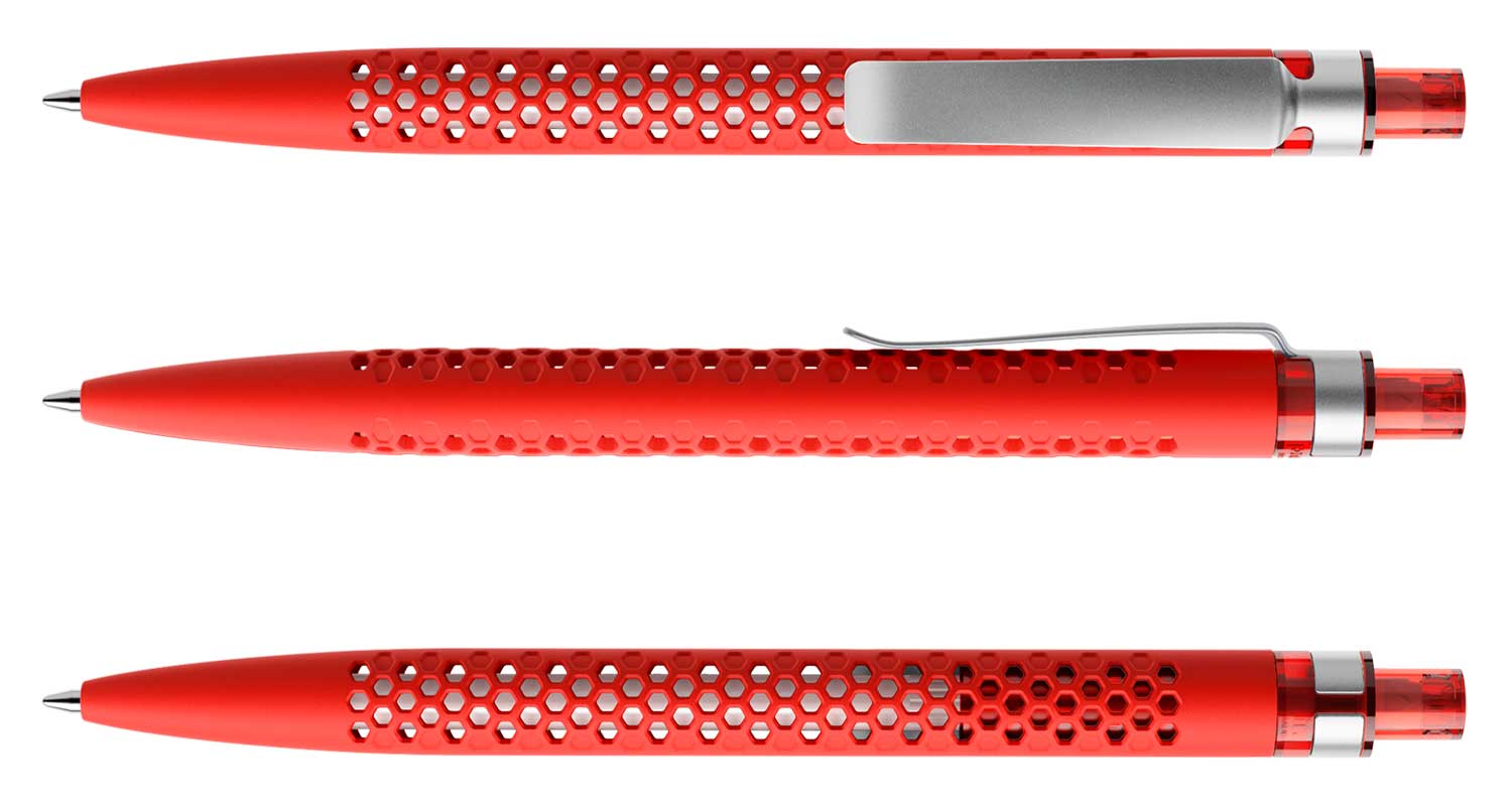 Prodir Kugelschreiber QS40 PRS R10 Rot Soft-Touch Metall-Clip