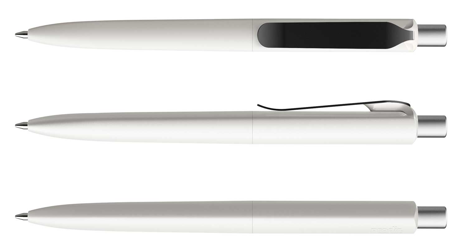 Prodir Kugelschreiber DS8 PSM M02 S80 Weiss Matt Metall-Clip Schwarz