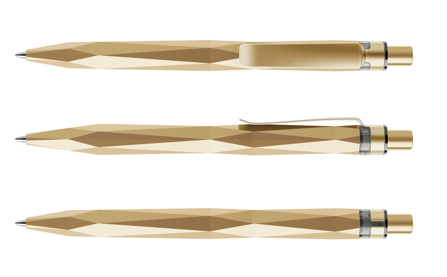 Prodir Kugelschreiber QS20 PQS Q13 S13 Gold Stone Metall-Clip Gold