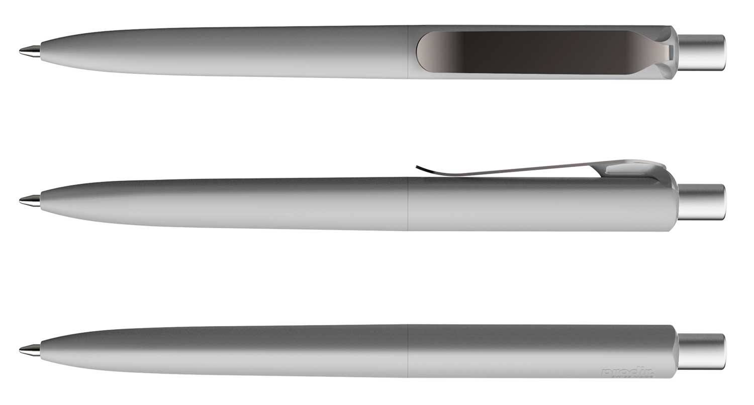 Prodir Kugelschreiber DS8 PSR R70 S75 Grau Soft-Touch Metall-Clip Graphit