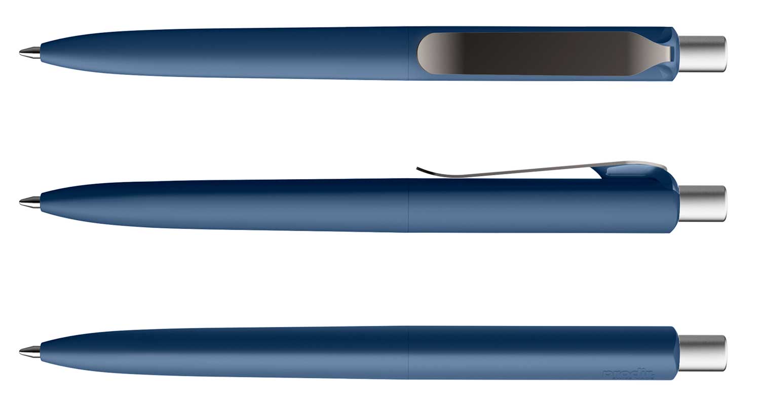 Prodir Kugelschreiber DS8 PSR R62 S75 Sodalite Blau Soft-Touch Metall-Clip Graphit