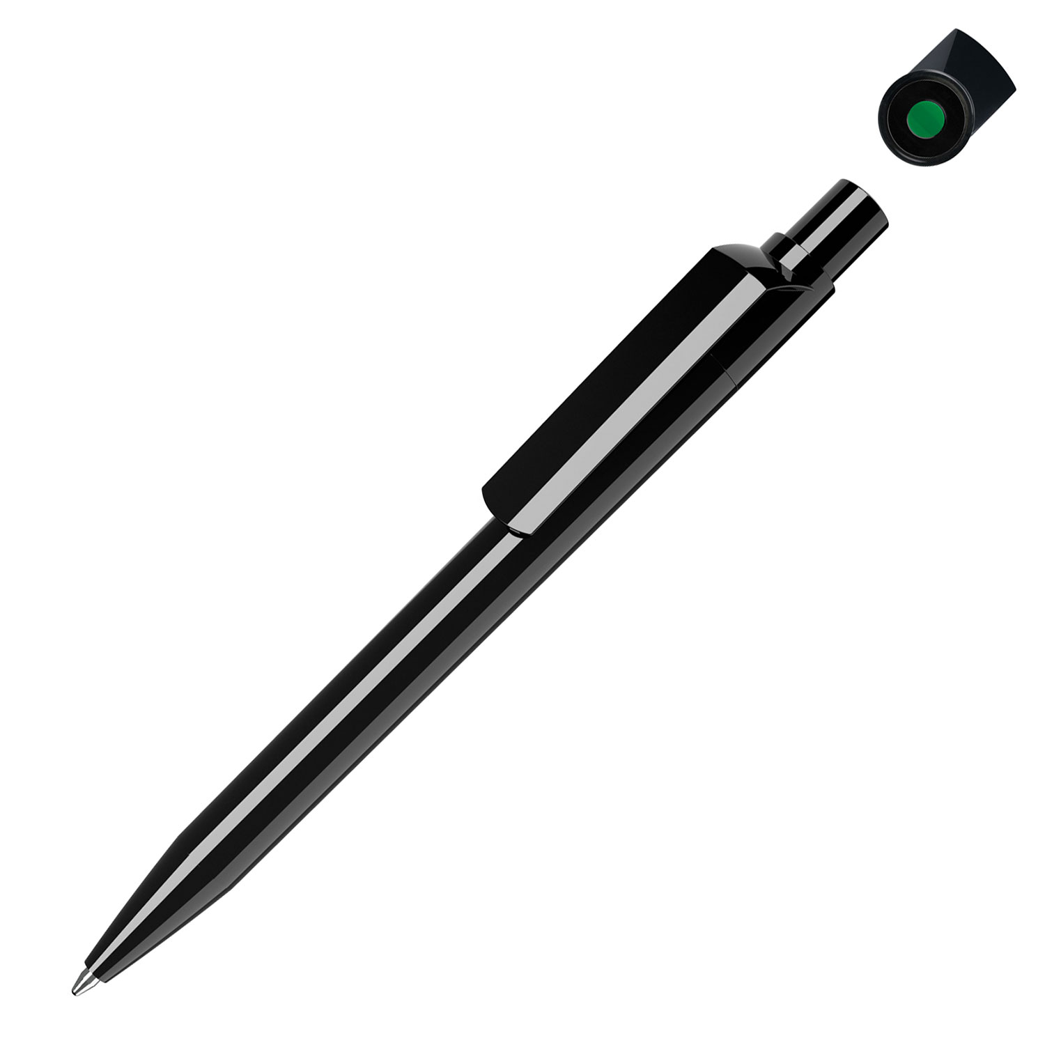 Quatron Kugelschreiber Dot Solid Black Grün