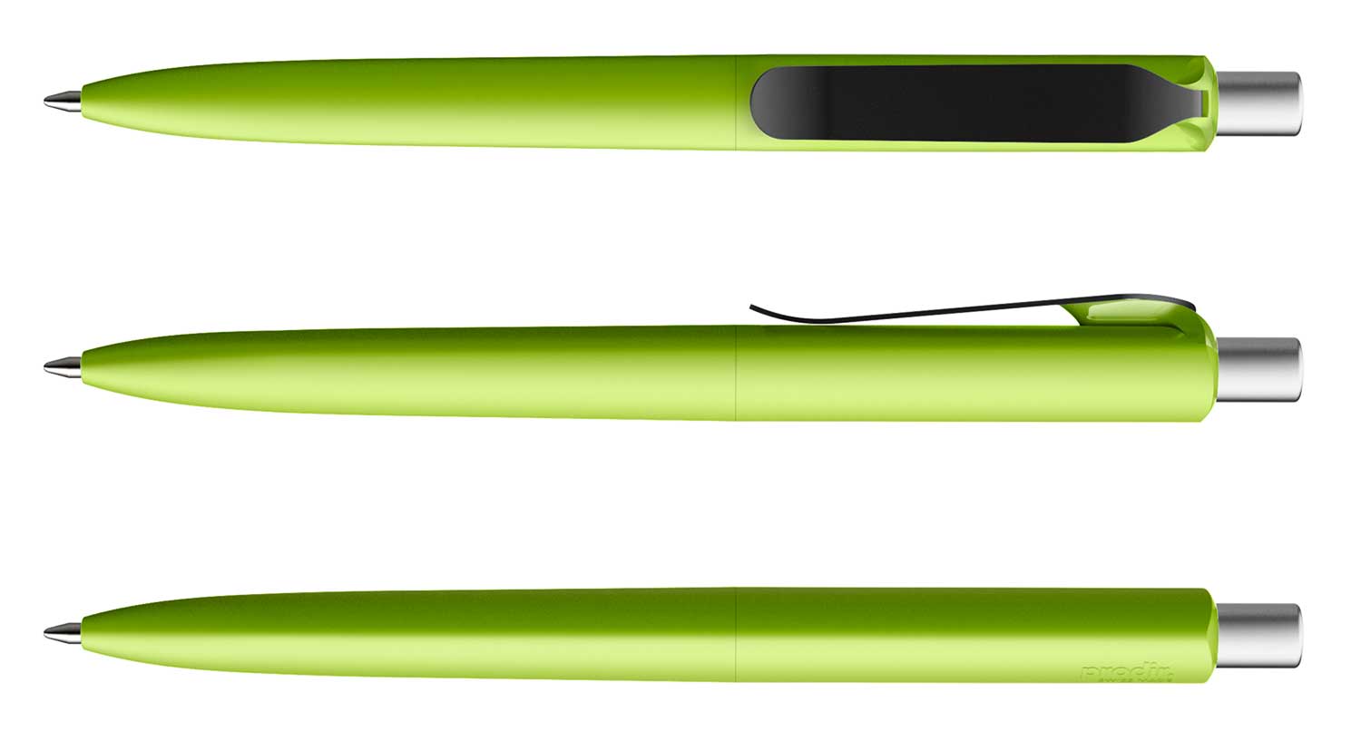 Prodir Kugelschreiber DS8 PSR R48 S80 Lime Grün Soft-Touch Metall-Clip Schwarz