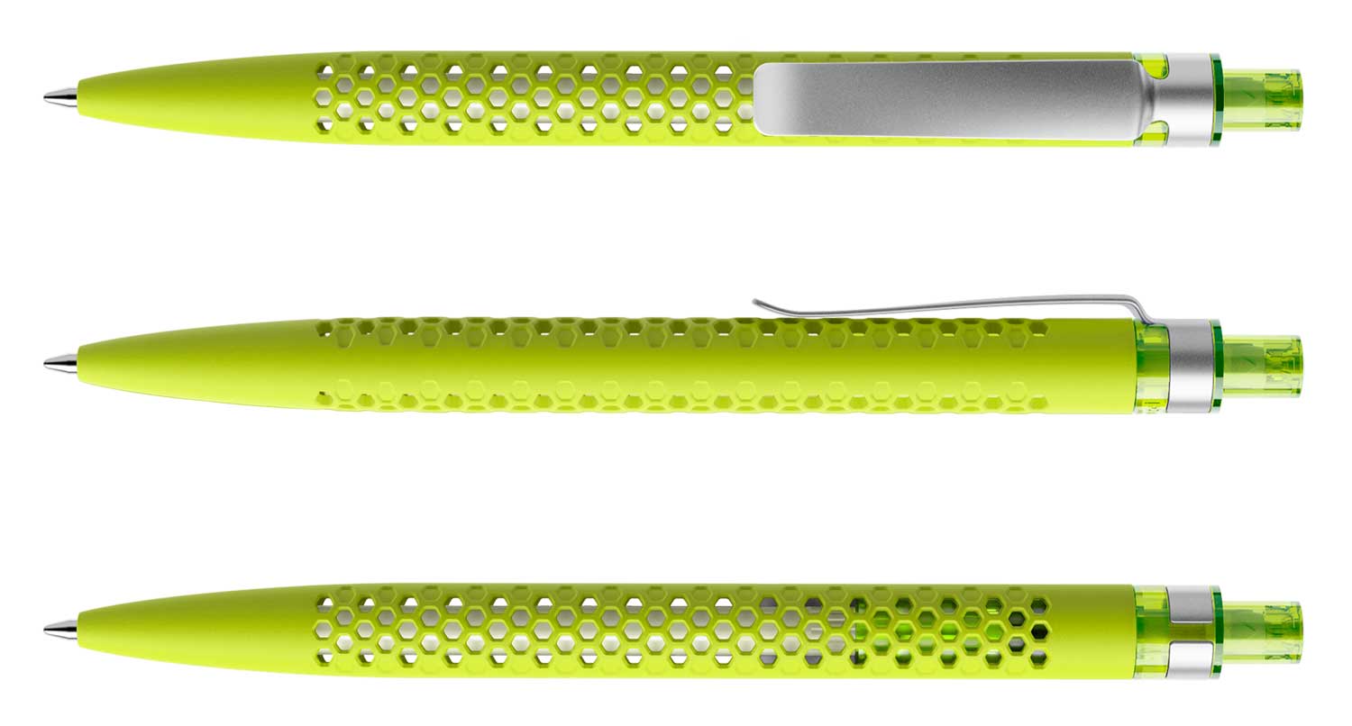 Prodir Kugelschreiber QS40 PRS R66 Gelbgrün Soft-Touch Metall-Clip