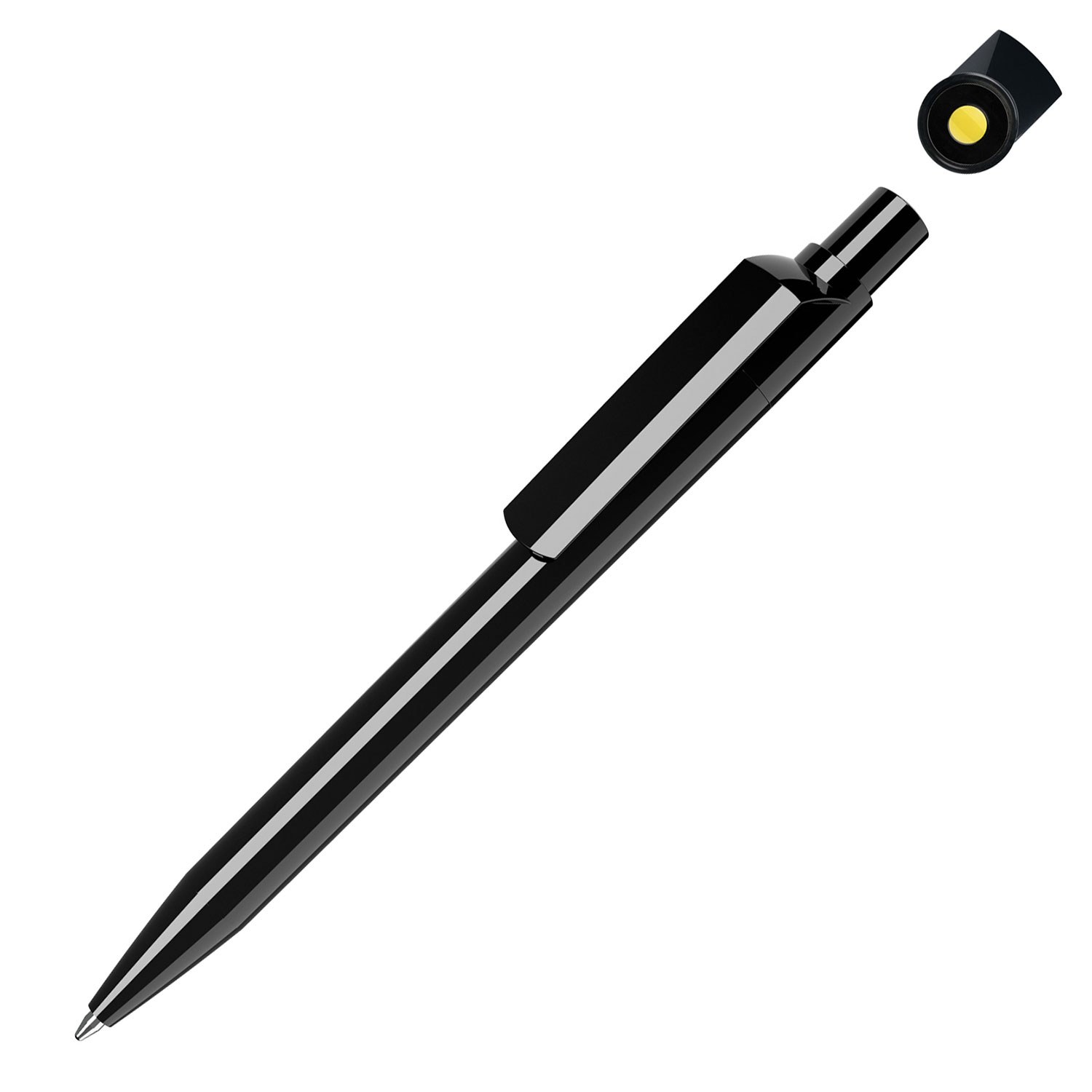 Quatron Kugelschreiber Dot Solid Black Gelb