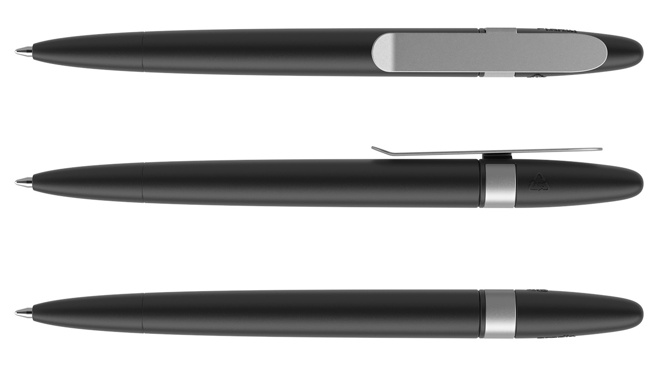 Prodir Kugelschreiber DS5 TSM M75 S70 Schwarz Matt Metall-Clip Silber