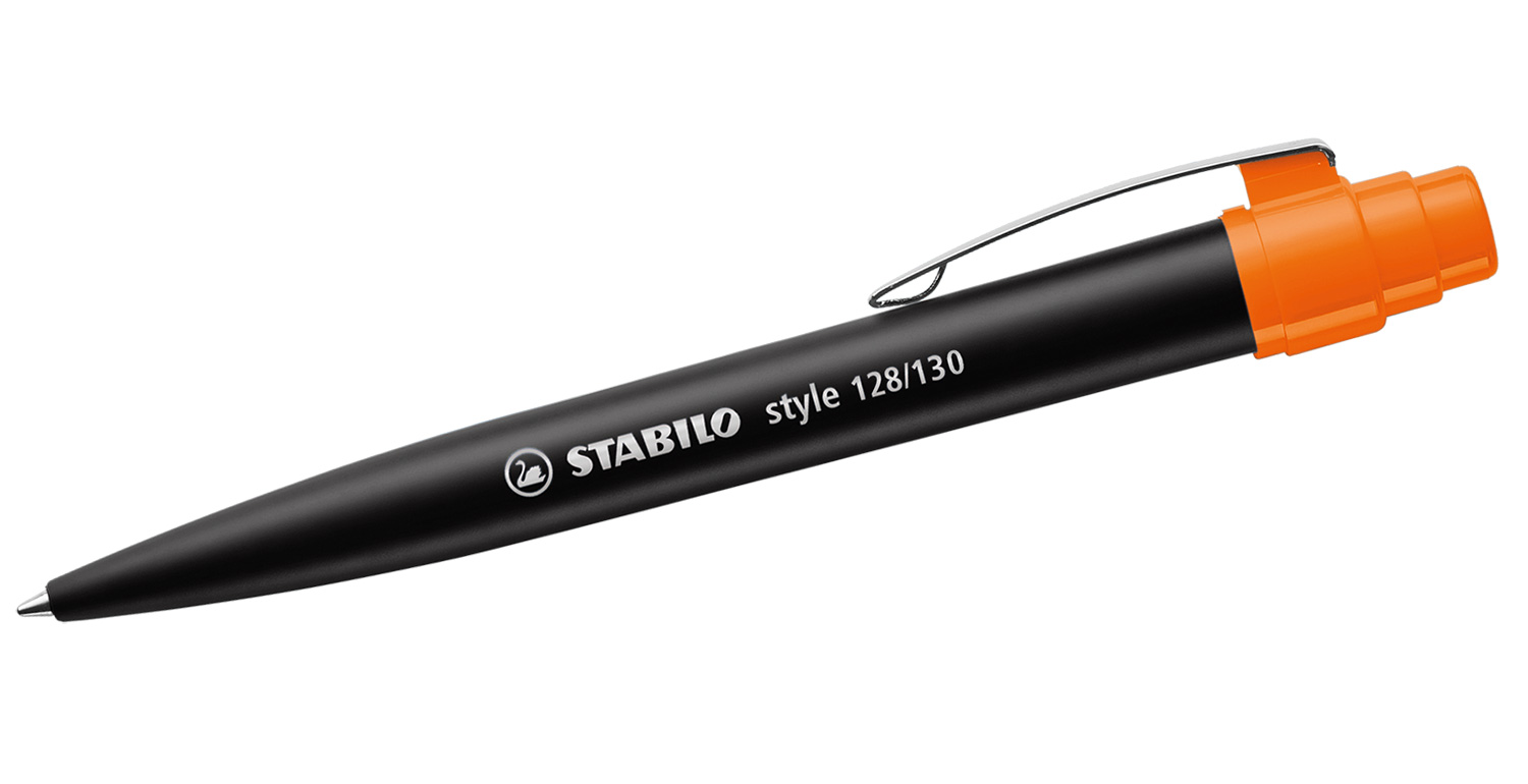 STABILO Kugelschreiber style mit Metallclip Schwarz-Orange