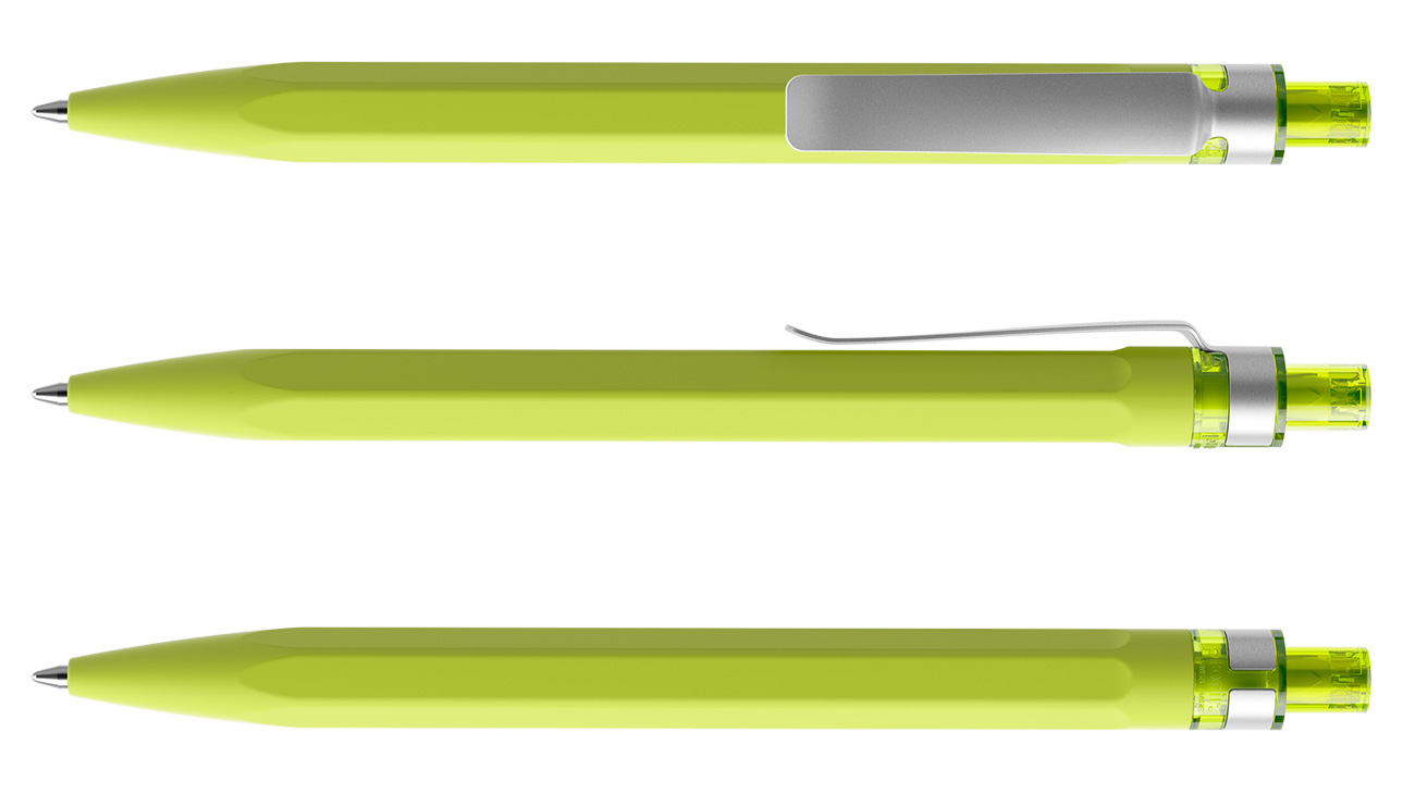 Prodir Kugelschreiber QS50 PRS R66 Gelbgrün Soft-Touch Metall-Clip