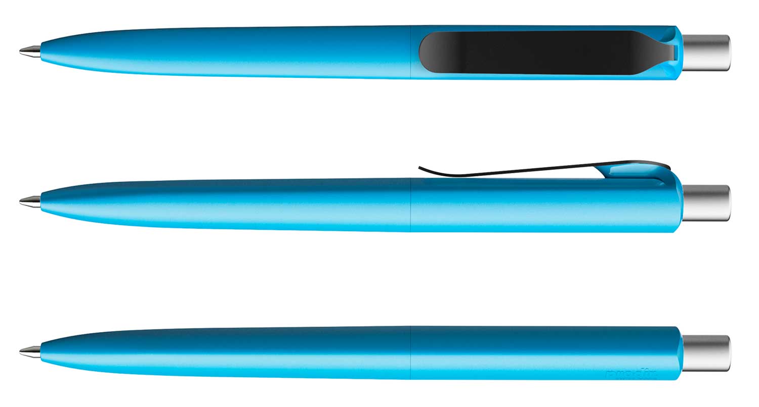 Prodir Kugelschreiber DS8 PSM M58 S80 Cyanblau Matt Metall-Clip Schwarz