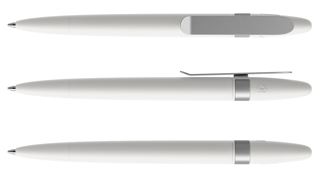 Prodir Kugelschreiber DS5 TSM M02 S70 Weiß Matt Metall-Clip Silber