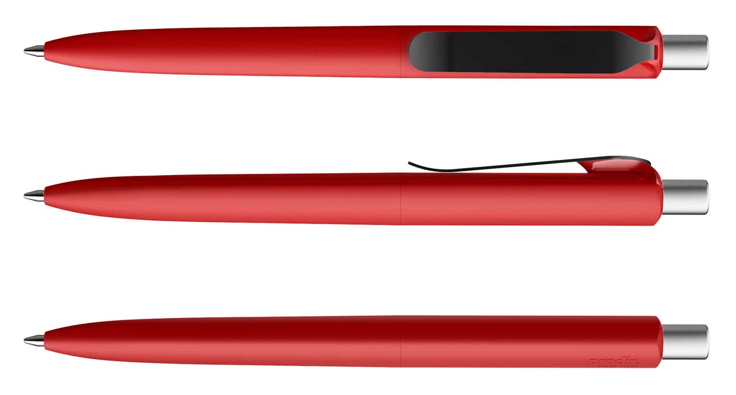 Prodir Kugelschreiber DS8 PSR R21 S80 Dunkelrot Soft-Touch Metall-Clip Schwarz