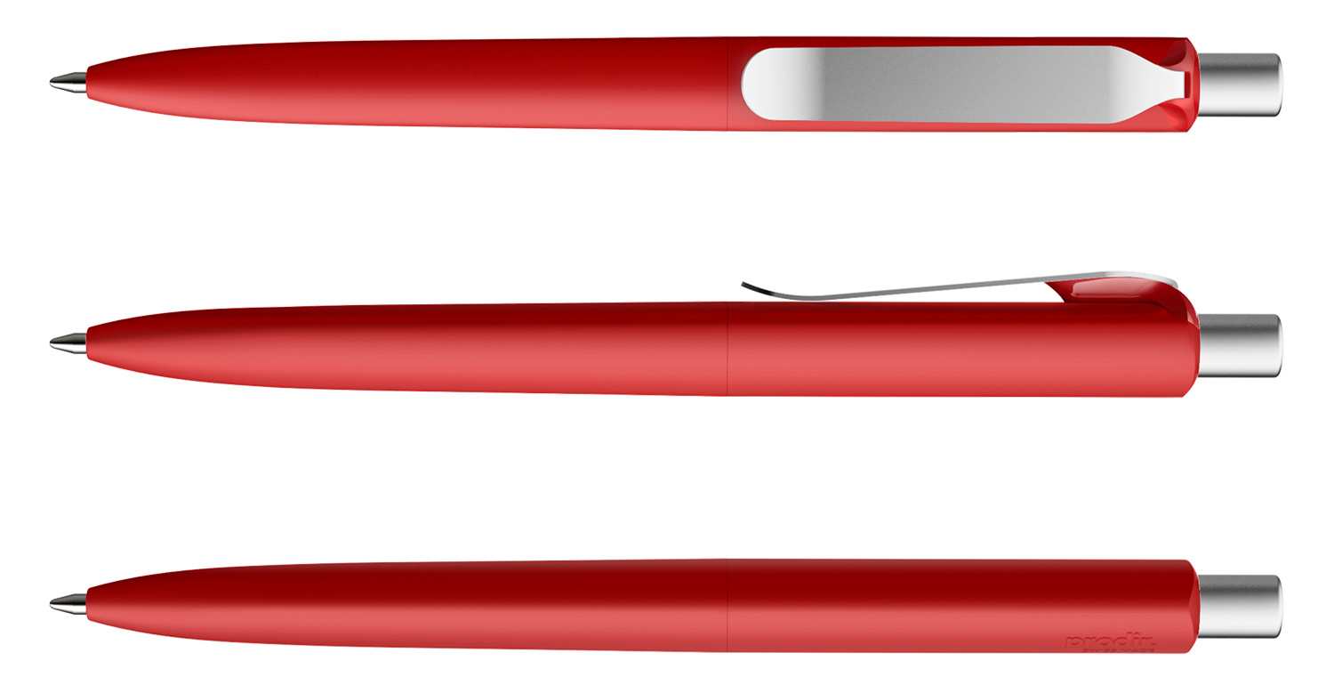 Prodir Kugelschreiber DS8 PSR R21 S70 Dunkelrot Soft-Touch Metall-Clip Silber
