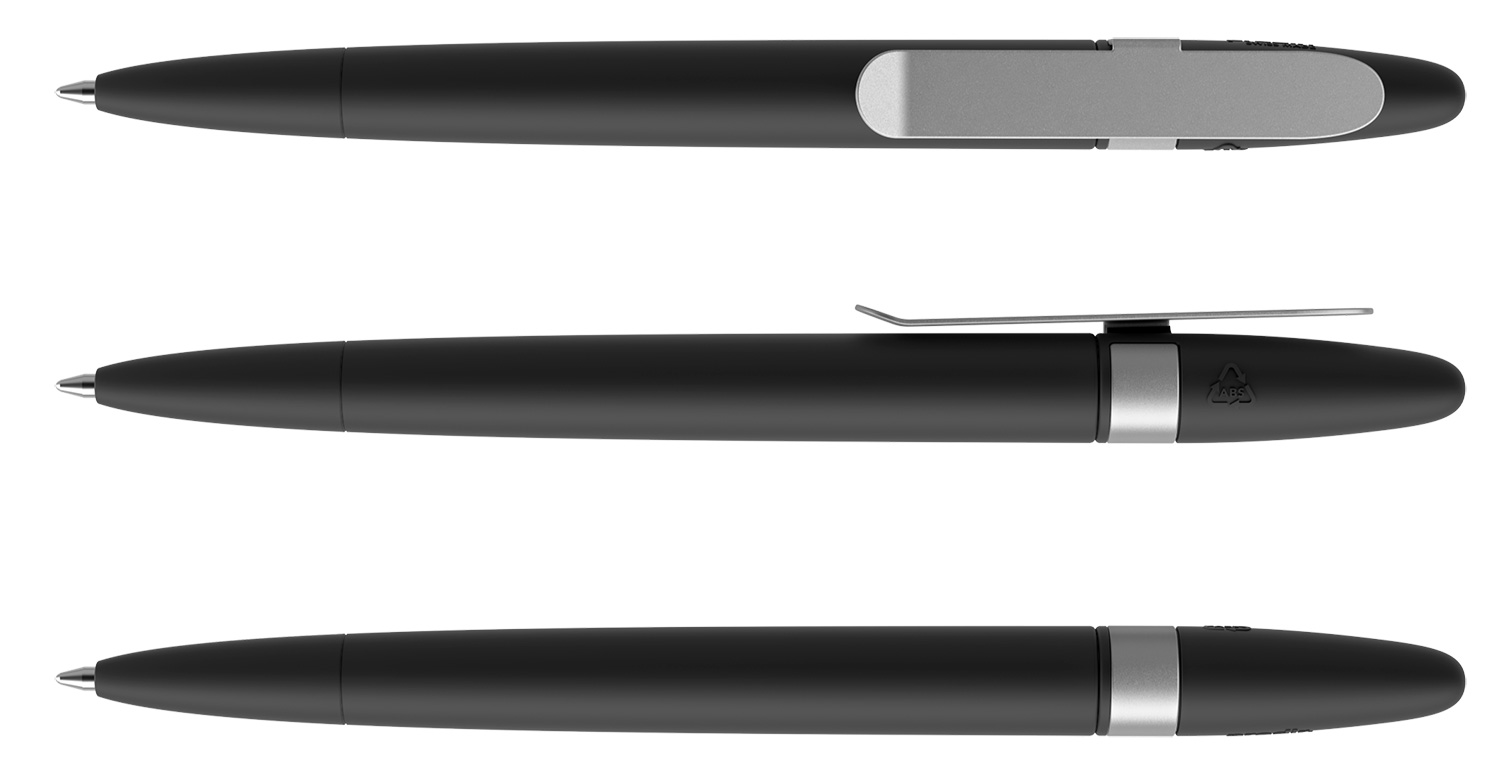 Prodir Kugelschreiber DS5 TSR R75 S70 Schwarz Soft-Touch Metall-Clip Silber