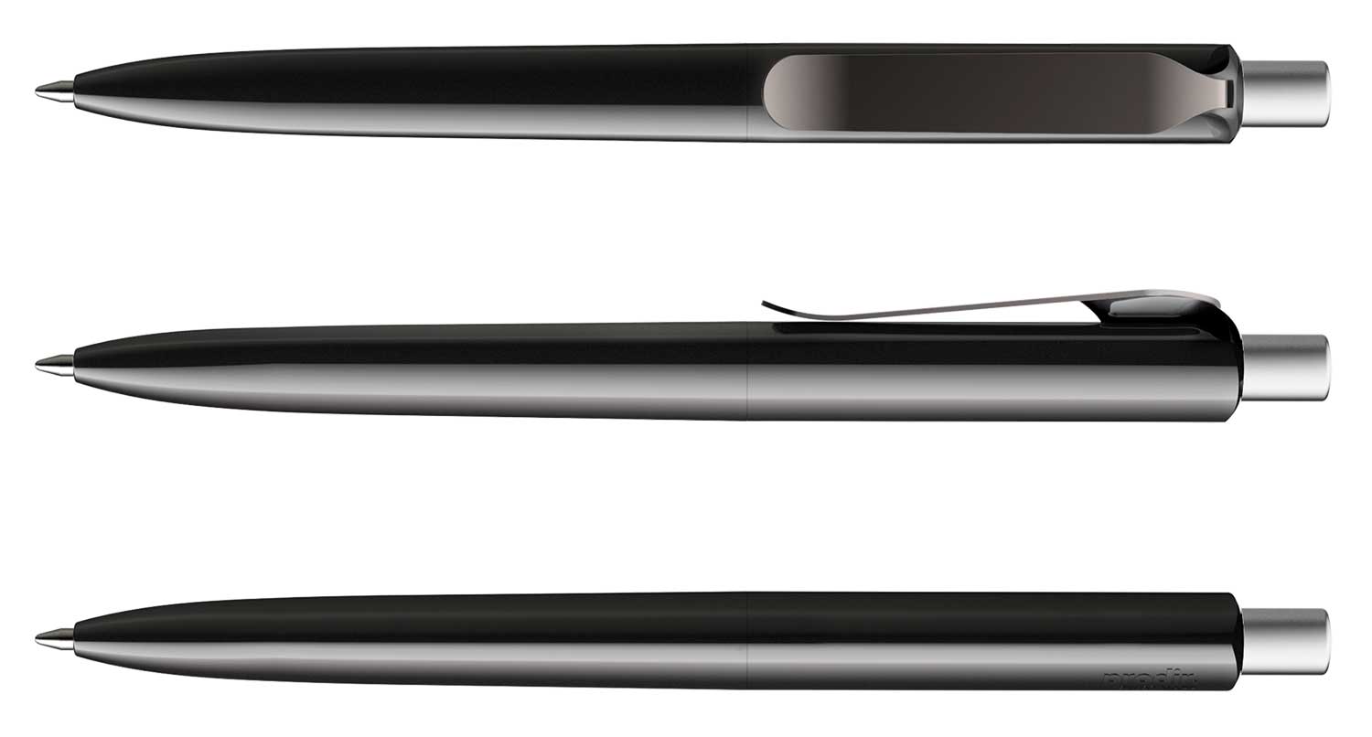 Prodir Kugelschreiber DS8 PSP P75 S75 Schwarz Poliert Metall-Clip Graphit