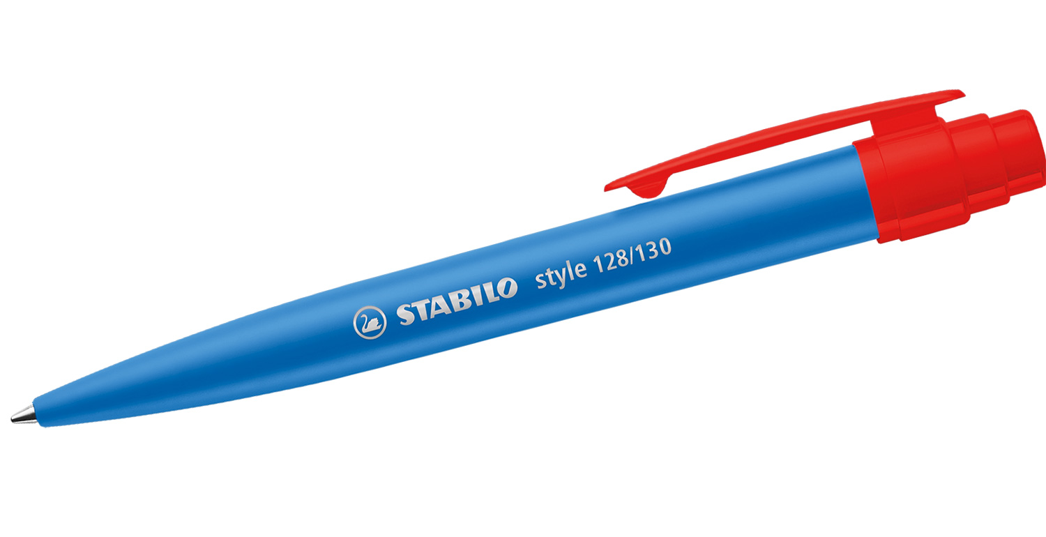 STABILO Kugelschreiber style mit Kunststoffclip Blau-Rot