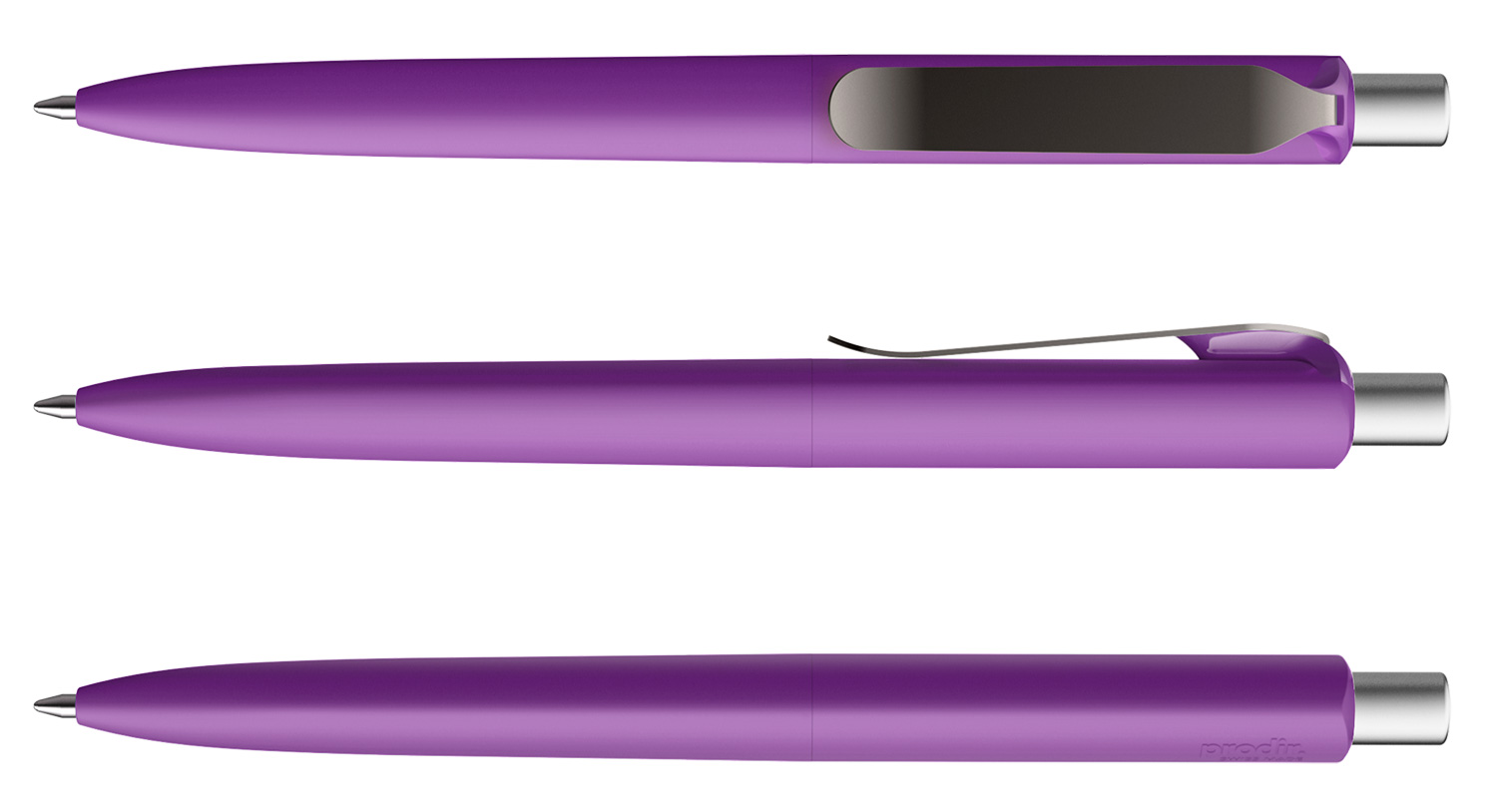 Prodir Kugelschreiber DS8 PSR R27 S75 Violet Soft-Touch Metall-Clip Graphit