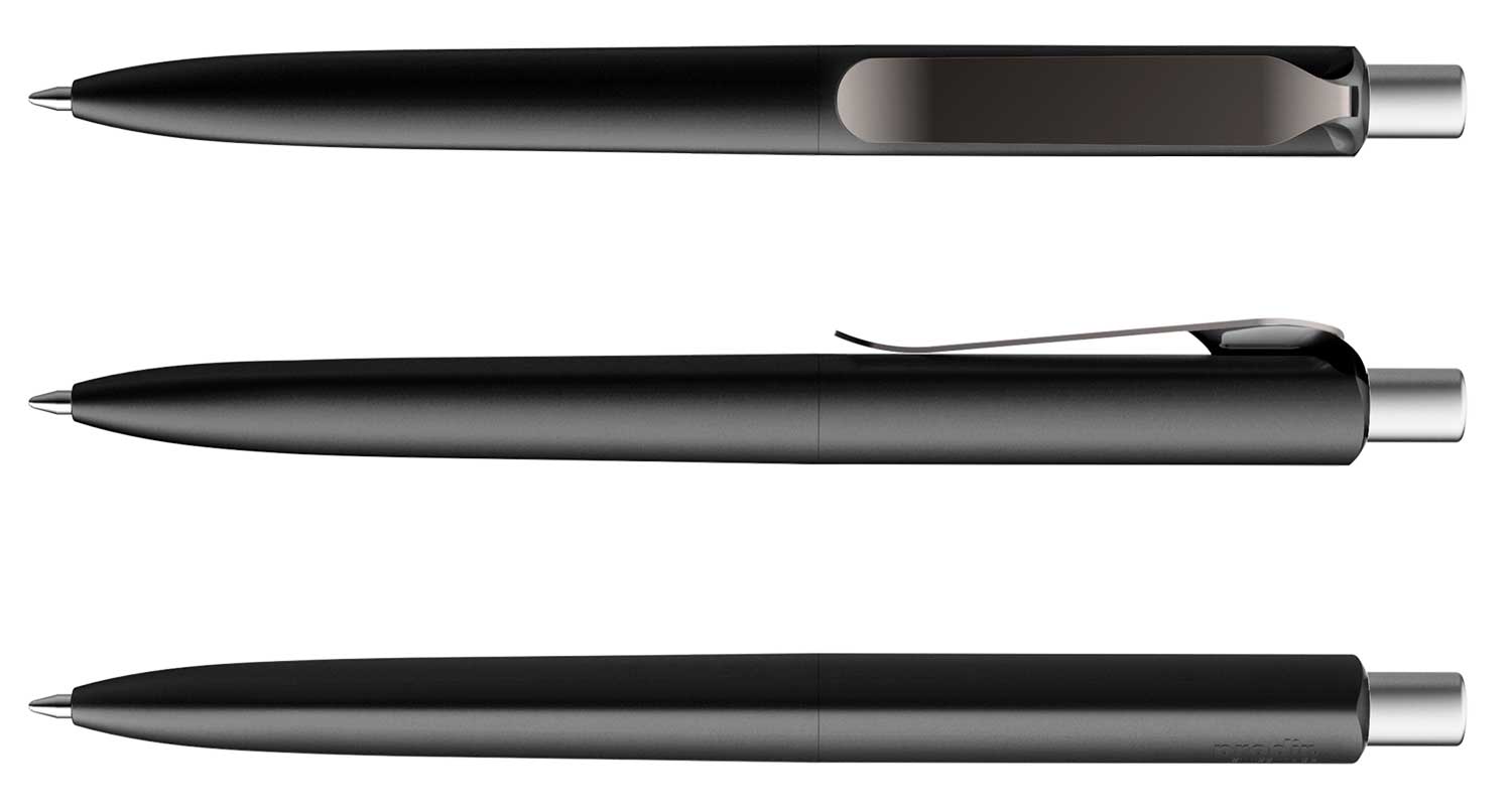 Prodir Kugelschreiber DS8 PSM M75 S75 Schwarz Matt Metall-Clip Graphit